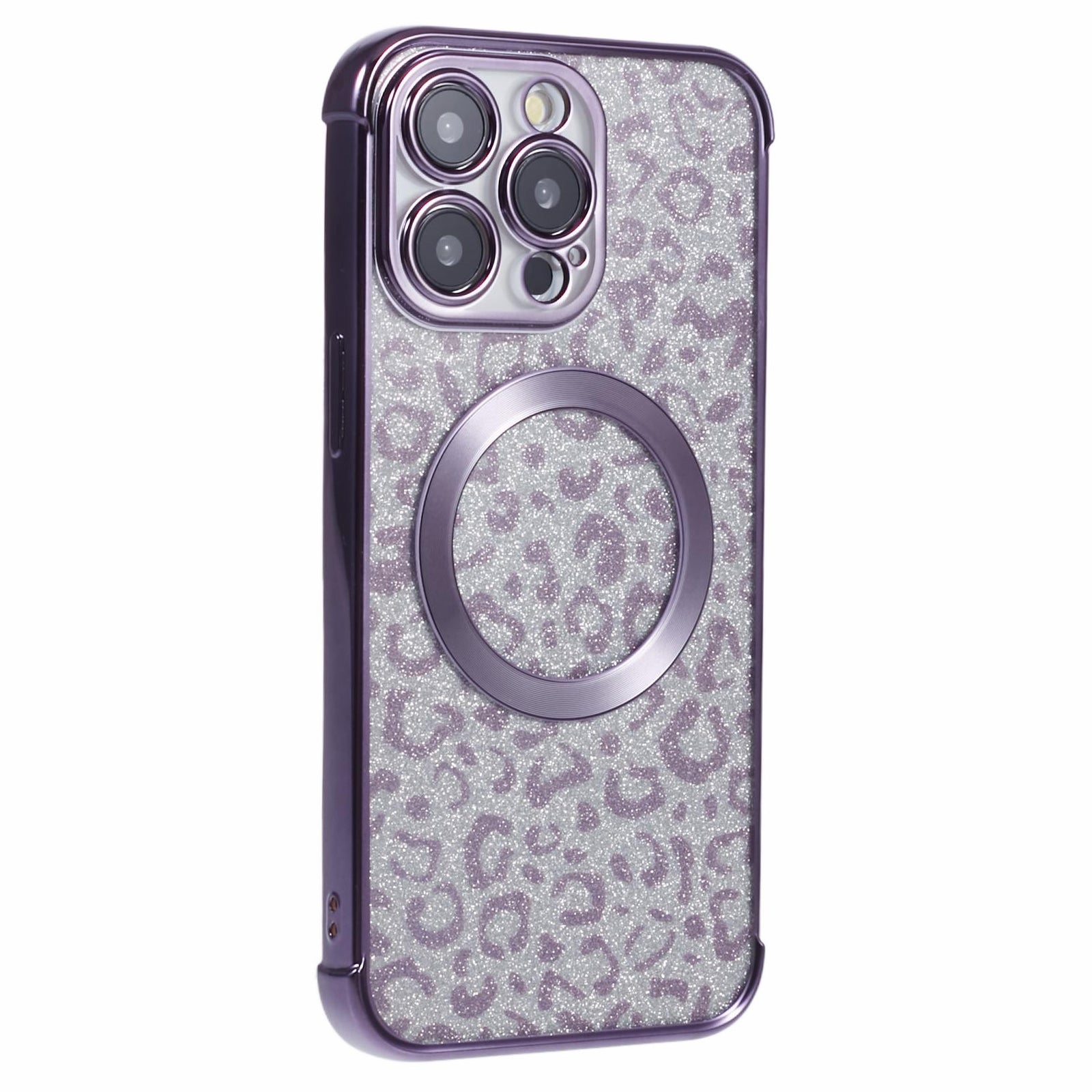 HRF Series for iPhone 12 Pro Magnetic Case Electroplating Leopard TPU Phone Cover