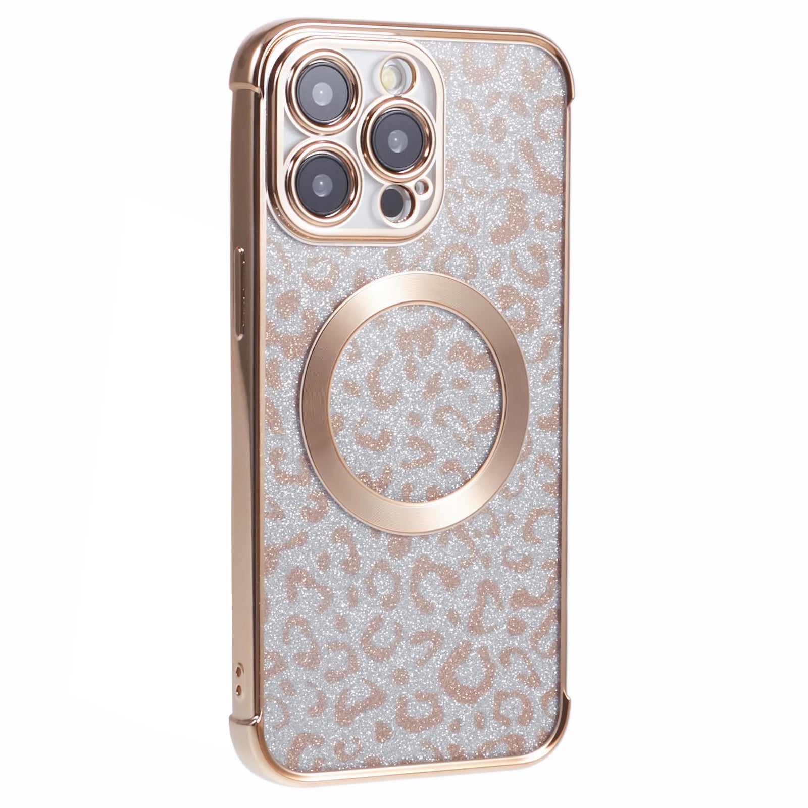 HRF Series for iPhone 12 Pro Magnetic Case Electroplating Leopard TPU Phone Cover