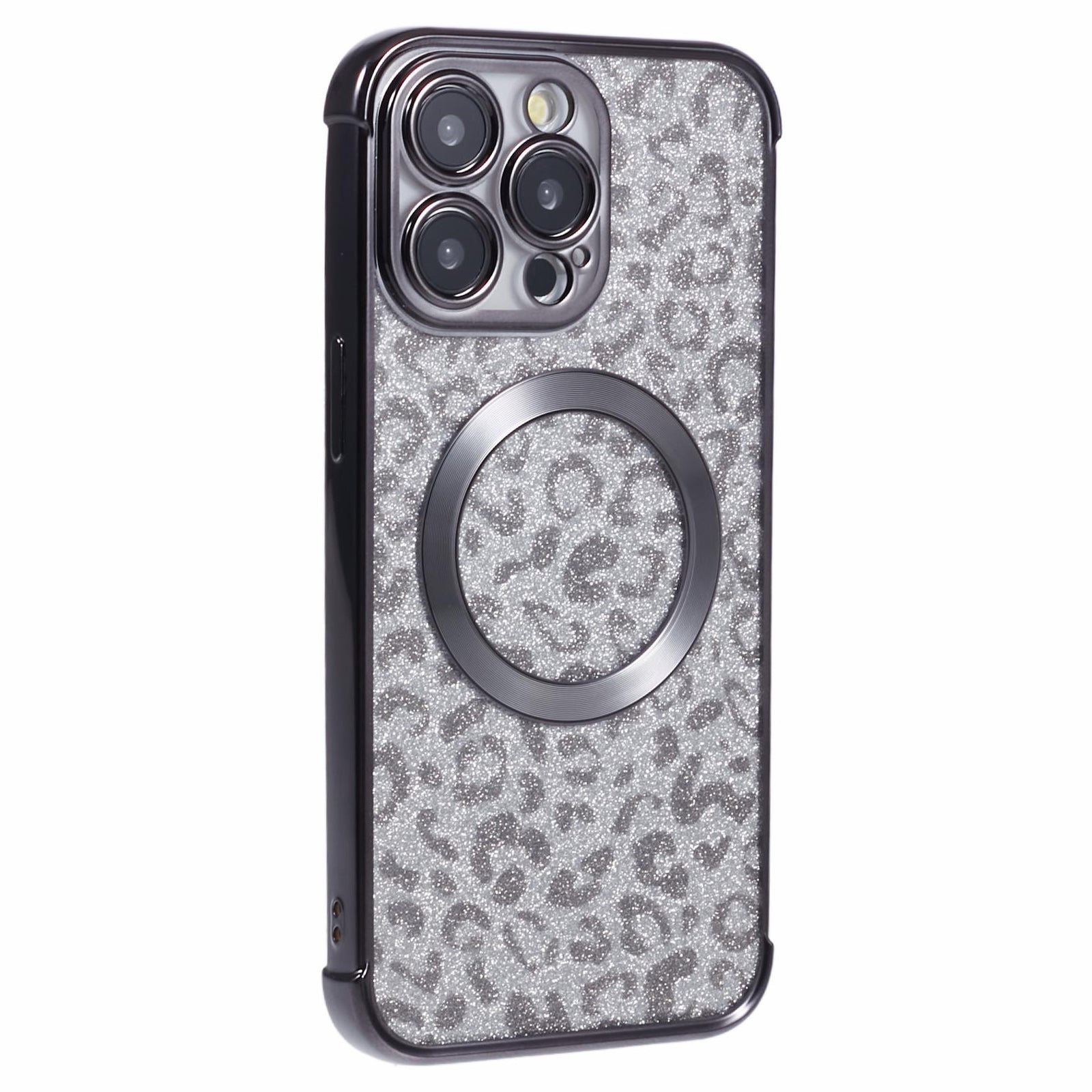 HRF Series for iPhone 12 Pro Magnetic Case Electroplating Leopard TPU Phone Cover