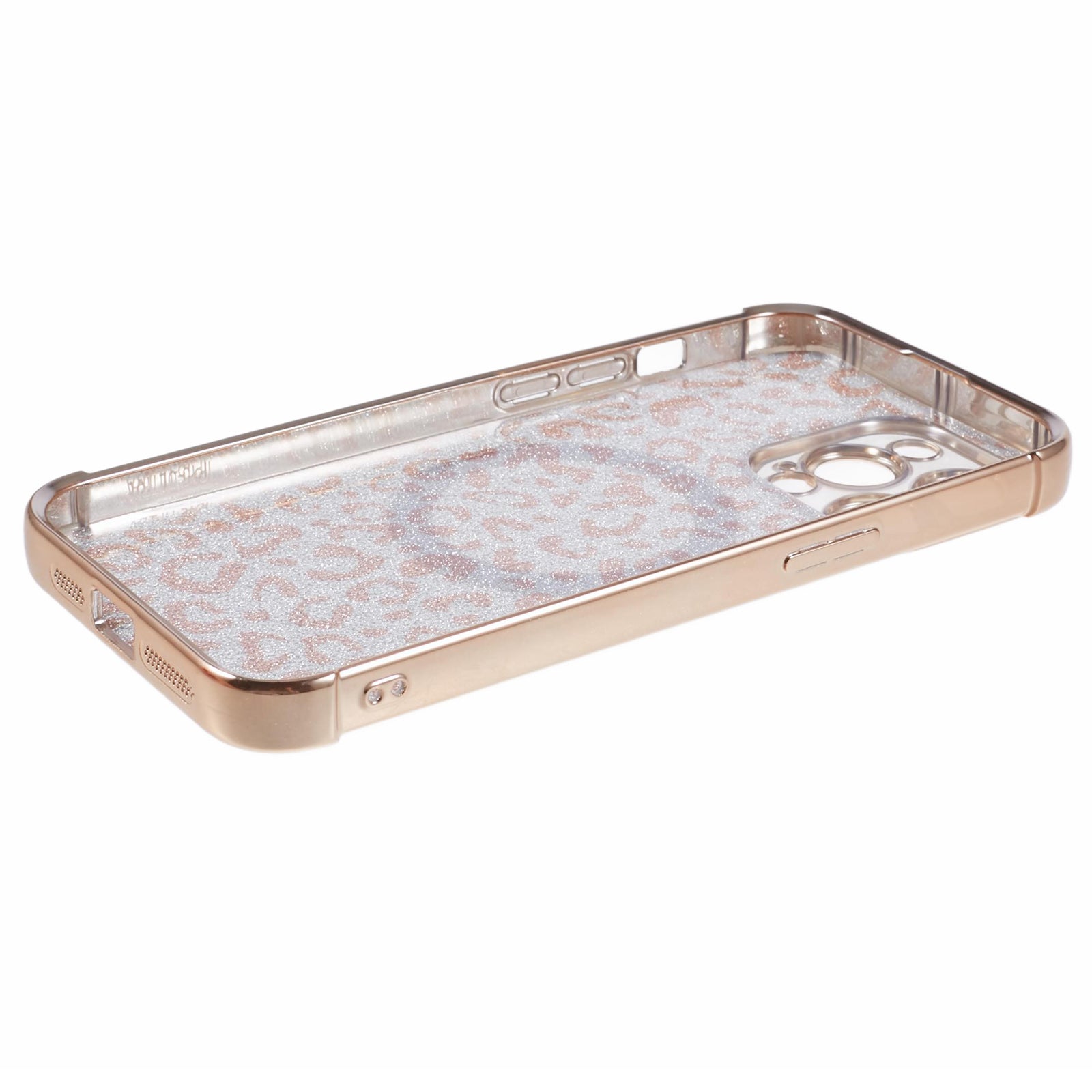 HRF Series for iPhone 13 Pro TPU Case Glitter Leopard Electroplating Magnetic Phone Cover