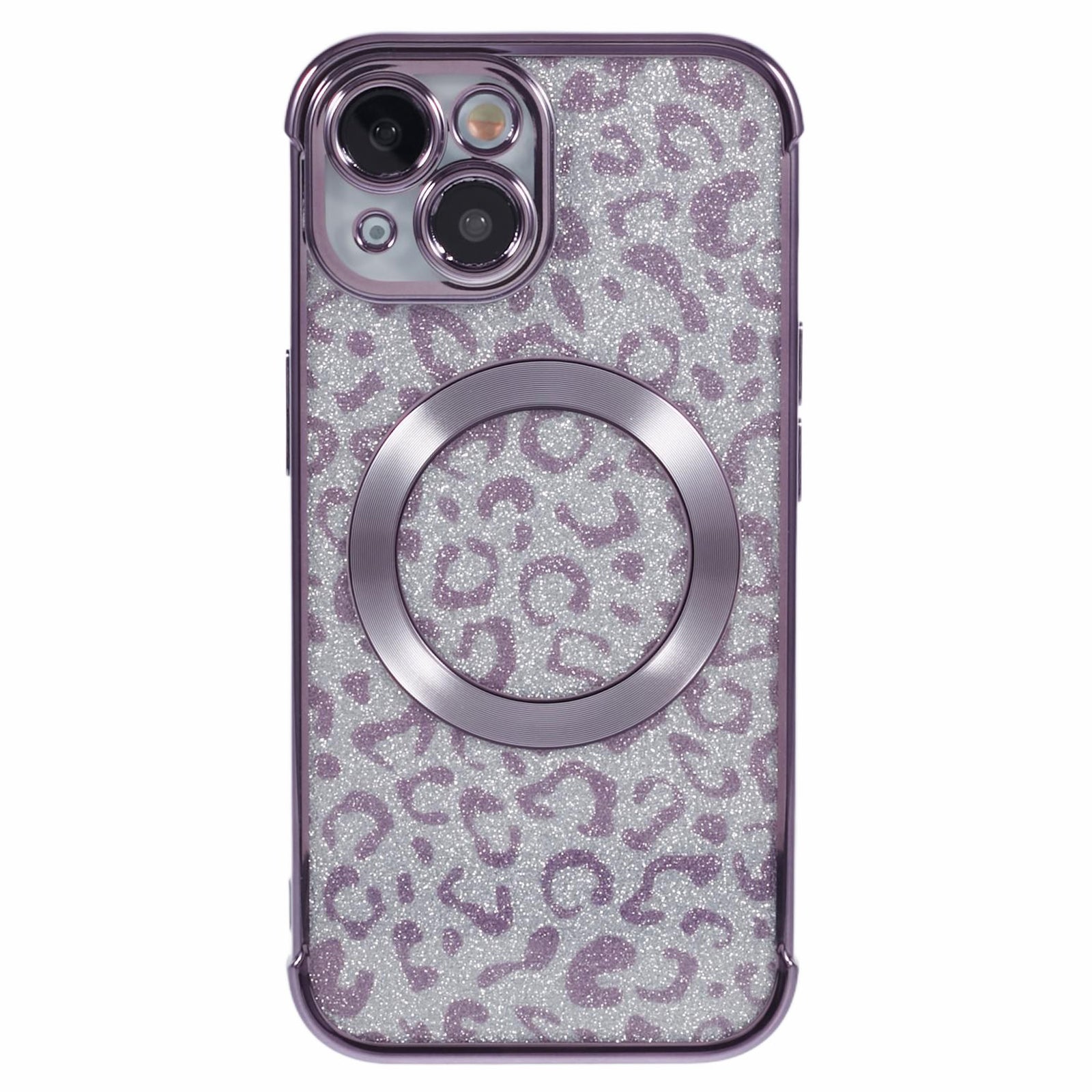 HRF Series for iPhone 14 TPU Case Leopard Electroplating Cover Compatible with MagSafe