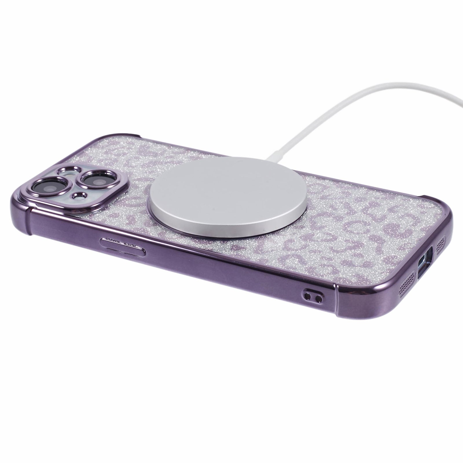 HRF Series for iPhone 14 TPU Case Leopard Electroplating Cover Compatible with MagSafe