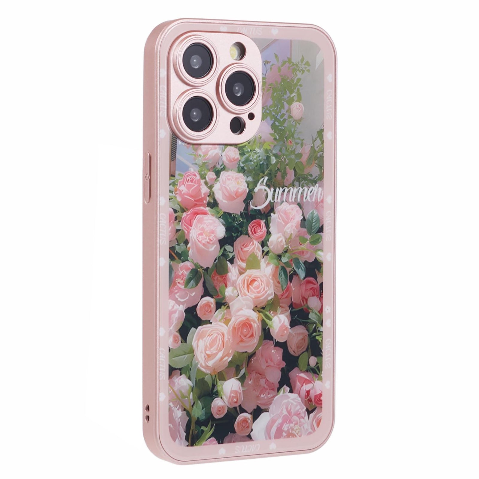 KYW Series for iPhone 12 Pro Max Case Flower Printing Tempered Glass+PC Back Phone Cover