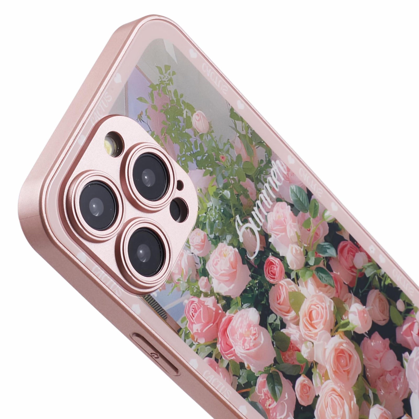 KYW Series for iPhone 12 Pro Max Case Flower Printing Tempered Glass+PC Back Phone Cover