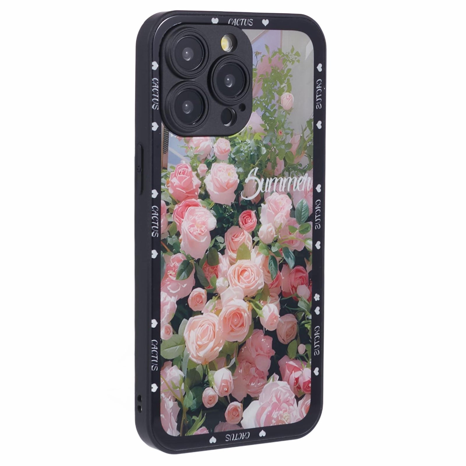 KYW Series for iPhone 13 Pro Case Camera Protection Flower Pattern Tempered Glass Phone Cover