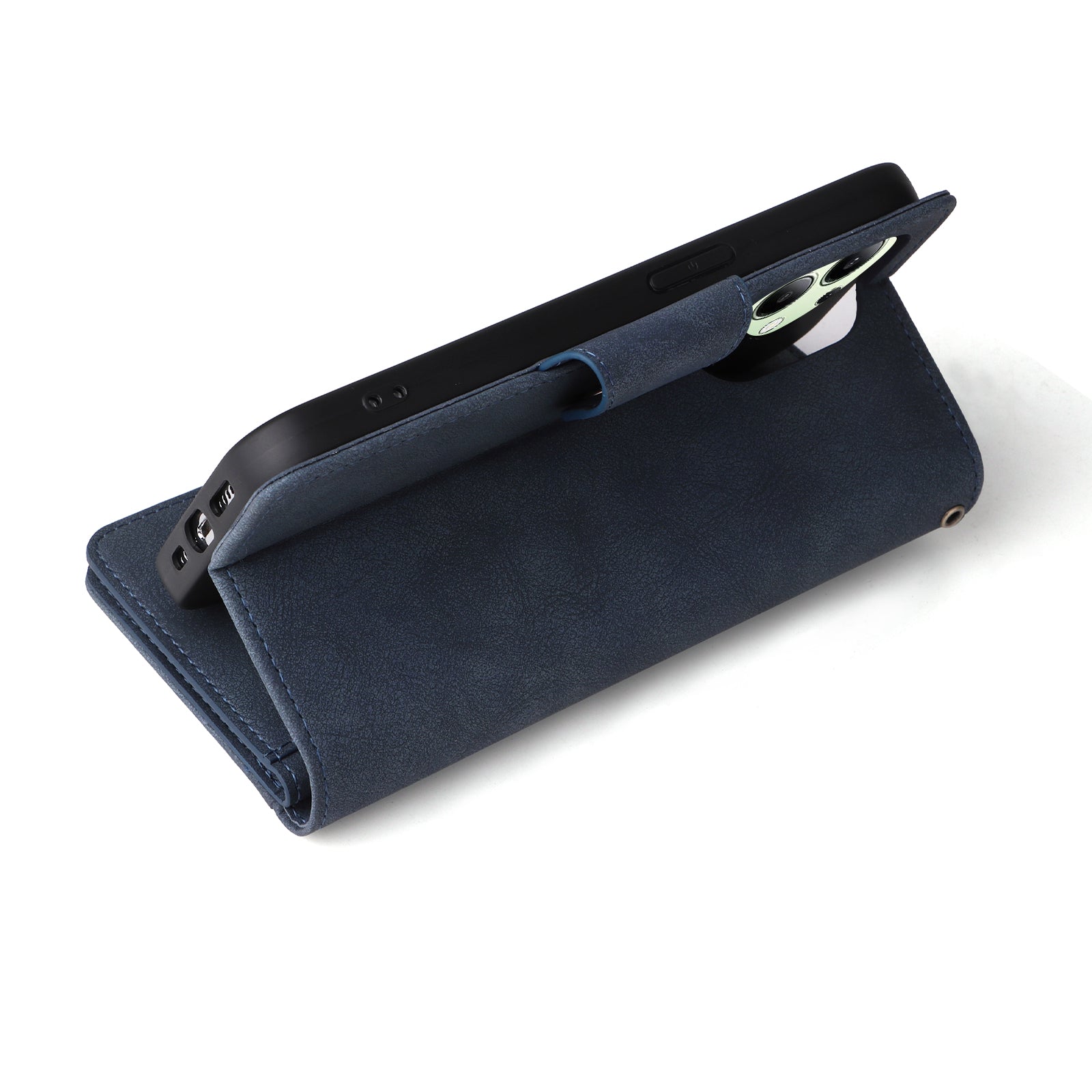 For Xiaomi Redmi Note 13 4G Phone Wallet Case Rivet Decor Leather Stand Cover