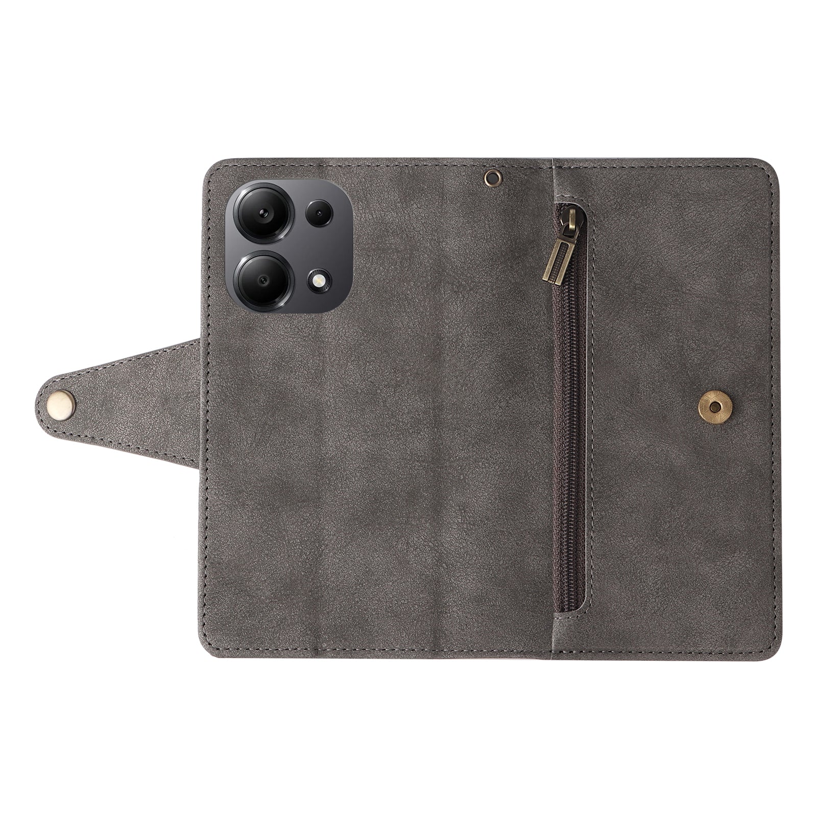 For Xiaomi Redmi Note 13 Pro 4G / Poco M6 Pro 4G Case Leather Wallet Phone Cover Rivet Decor