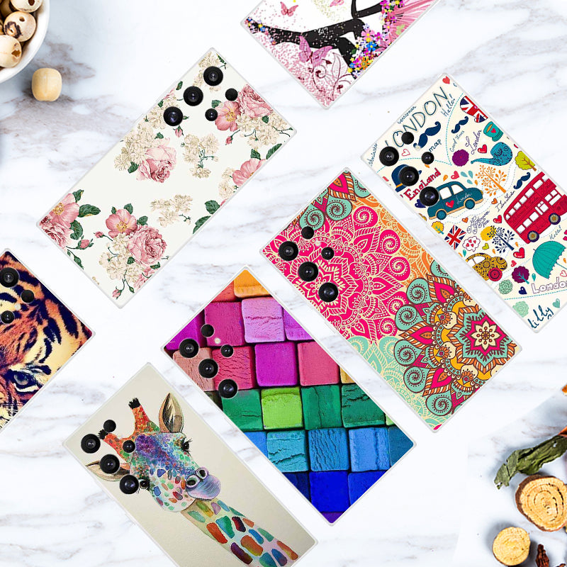 For Samsung Galaxy S24 Ultra Case Soft TPU Pattern Printing Phone Cover