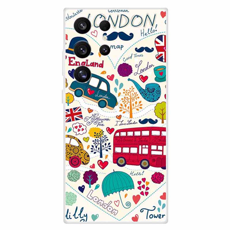 For Samsung Galaxy S24 Ultra Case Soft TPU Pattern Printing Phone Cover