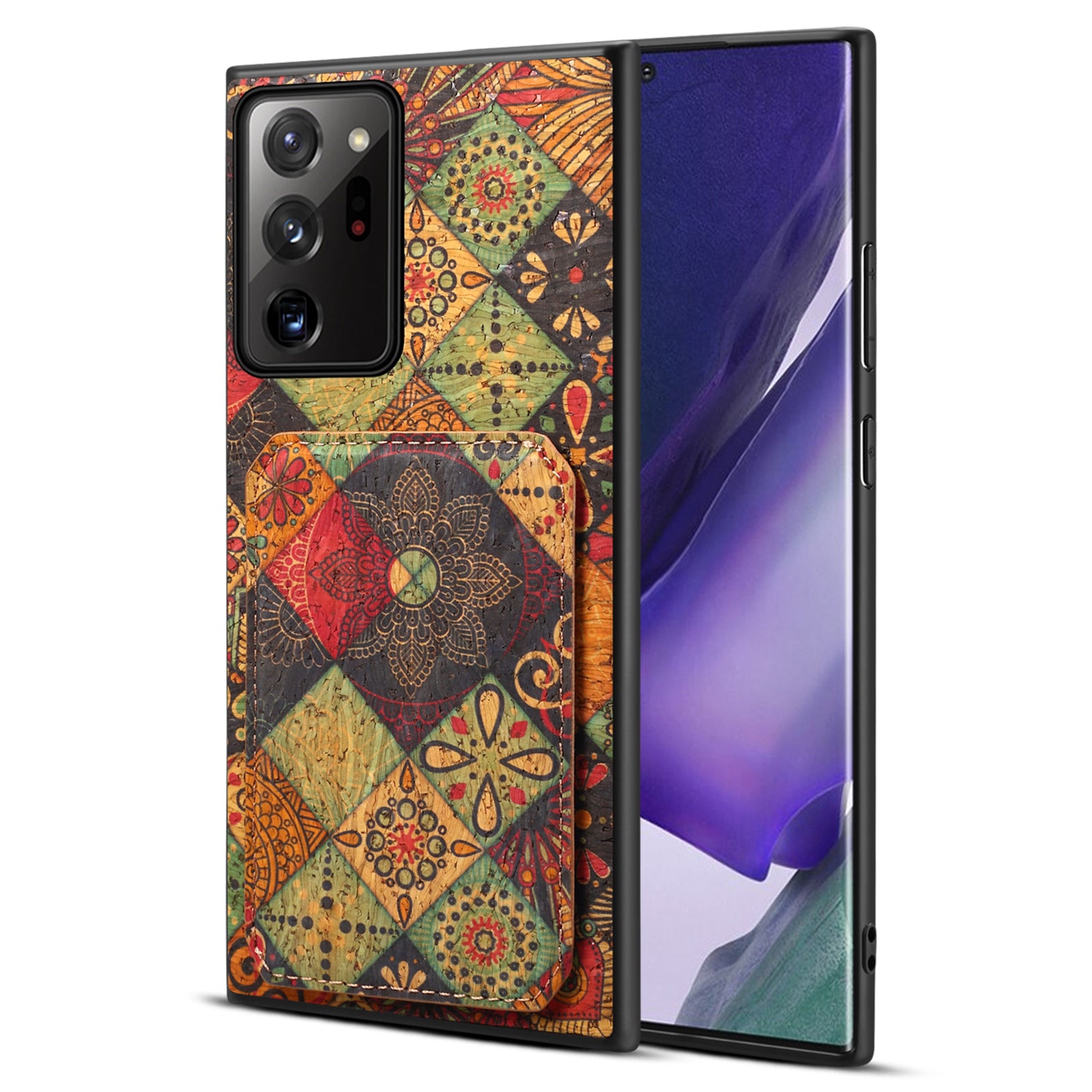 For Samsung Galaxy Note20 Ultra 5G / Note20 Ultra Case Card Holder Flower Pattern Back Phone Cover