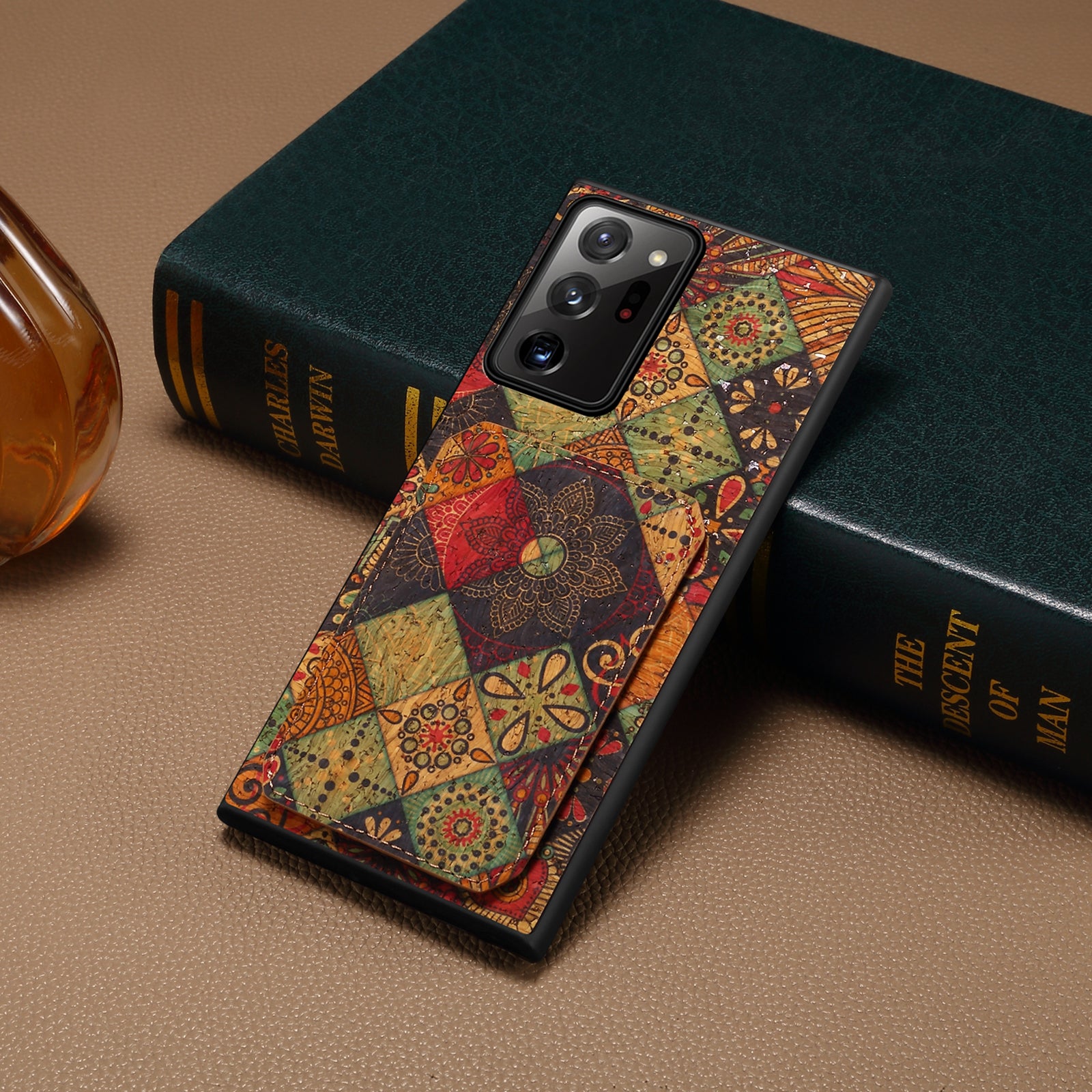 For Samsung Galaxy Note20 Ultra 5G / Note20 Ultra Case Card Holder Flower Pattern Back Phone Cover