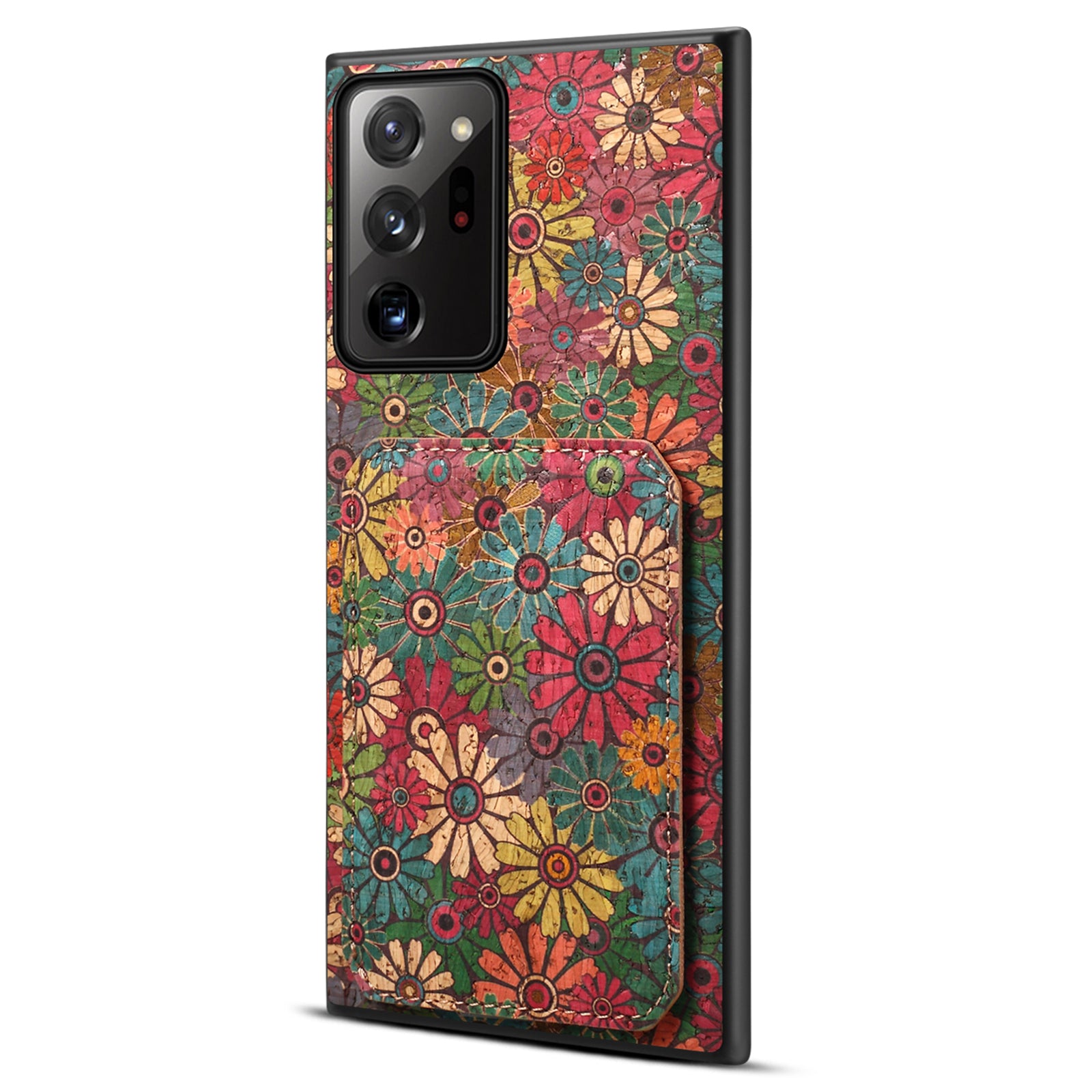 For Samsung Galaxy Note20 Ultra 5G / Note20 Ultra Case Card Holder Flower Pattern Back Phone Cover