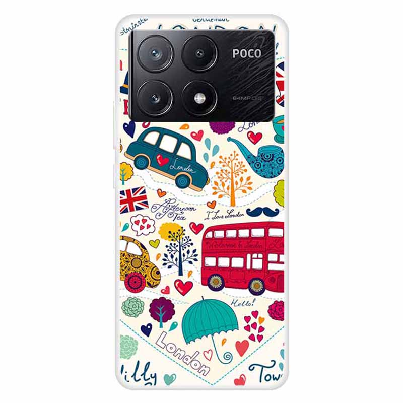 For Xiaomi Poco X6 Pro 5G / Redmi K70E 5G Case Slim-Fit TPU Pattern Printing Back Phone Cover