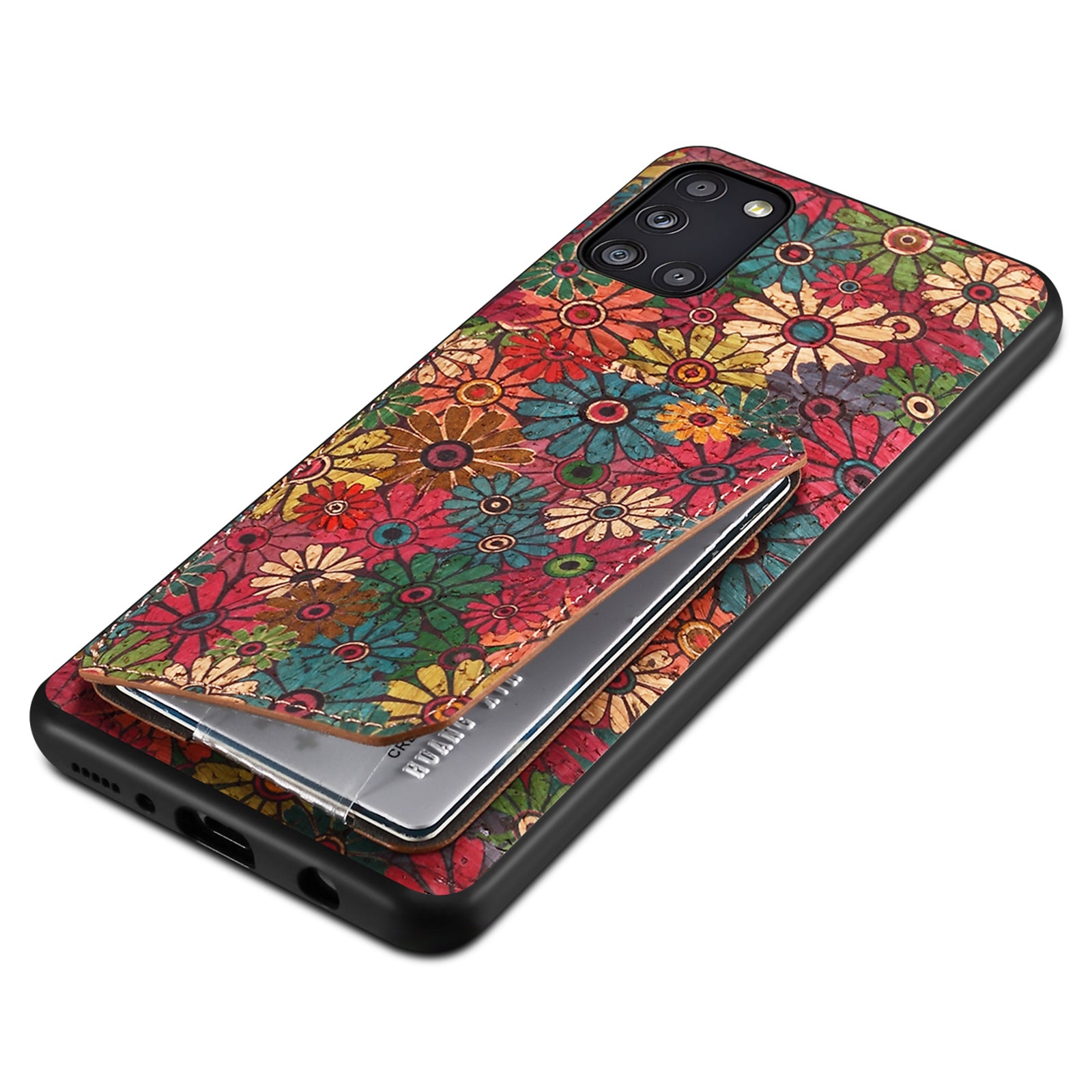 For Samsung Galaxy A31 Cell Phone Case Kickstand Leather Drop Protection Cover