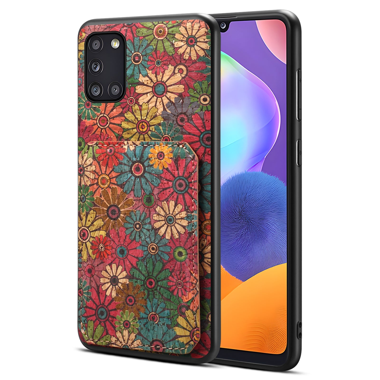 For Samsung Galaxy A31 Cell Phone Case Kickstand Leather Drop Protection Cover