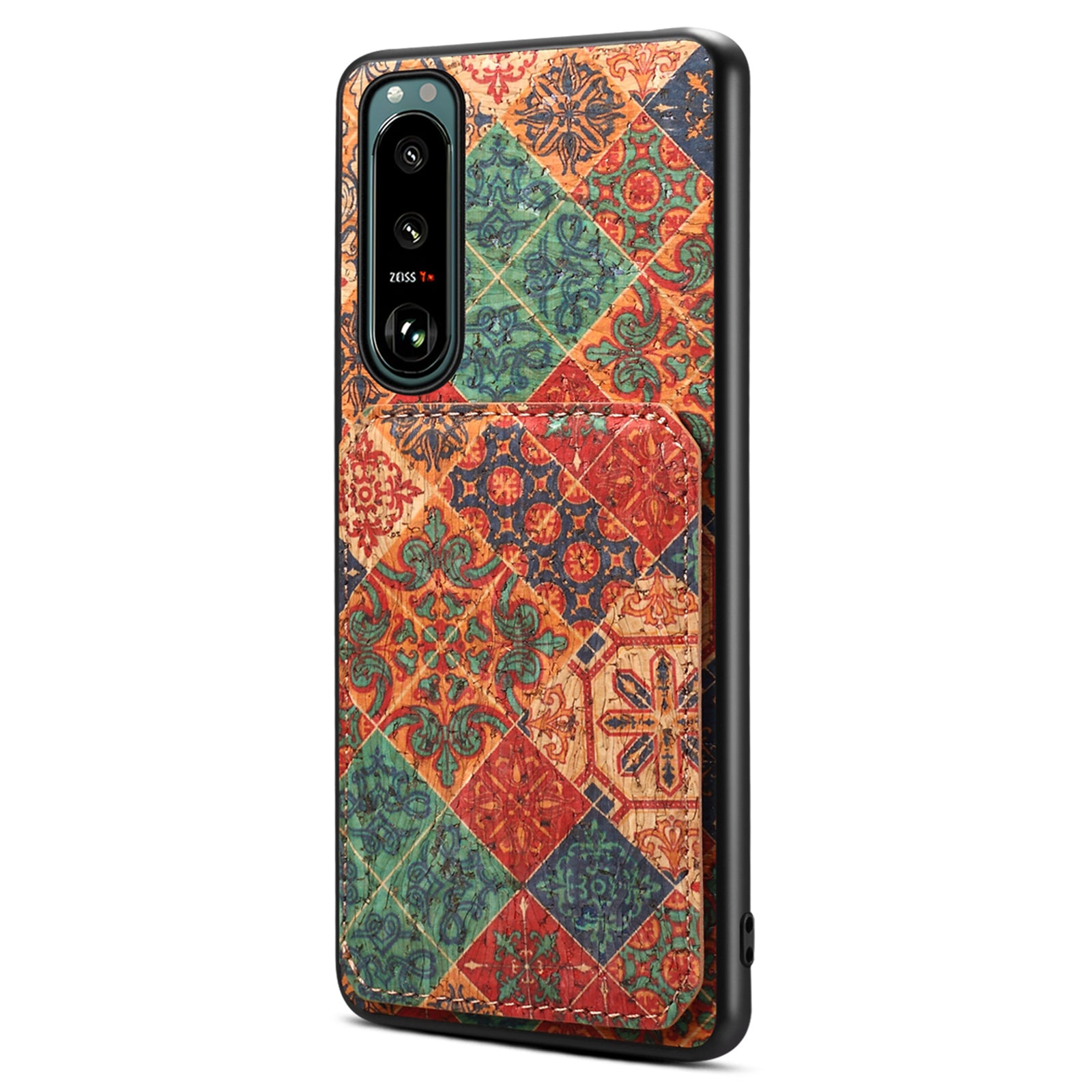 For Sony Xperia 5 III 5G Case Card Holder Kickstand Flower Phone Cover