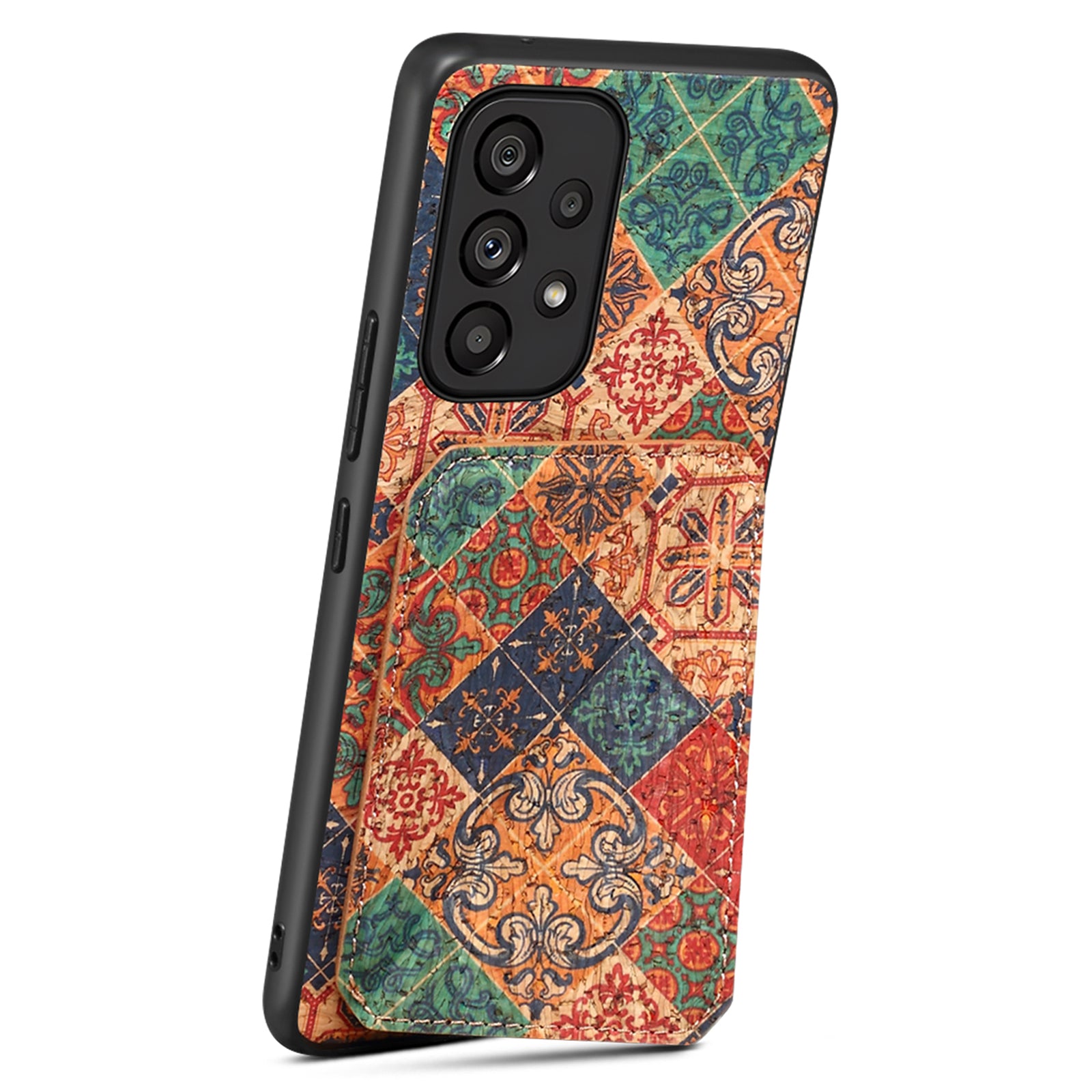 For Samsung Galaxy A53 5G Case Card Holder Flower Pattern Drop-proof Phone Cover