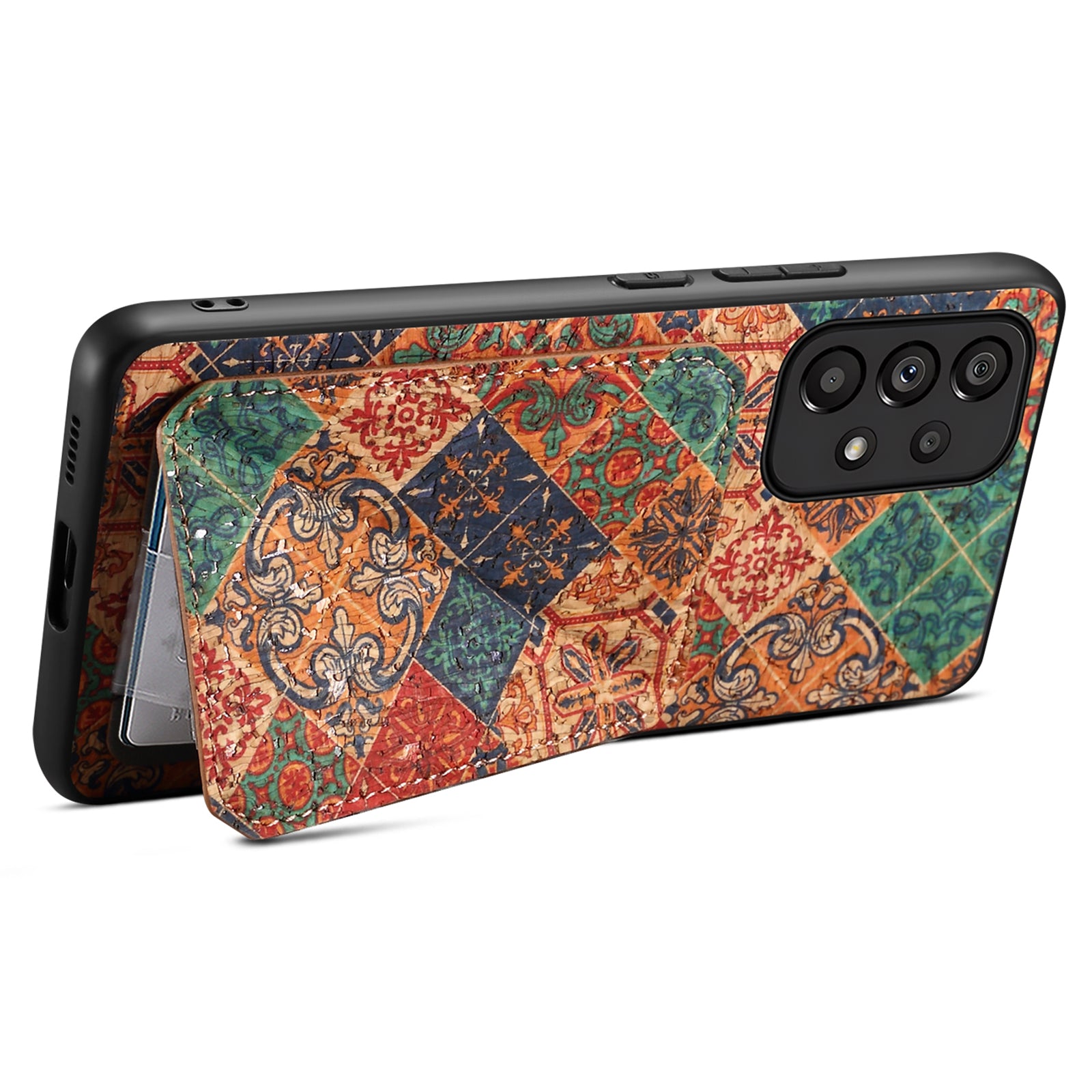 For Samsung Galaxy A53 5G Case Card Holder Flower Pattern Drop-proof Phone Cover