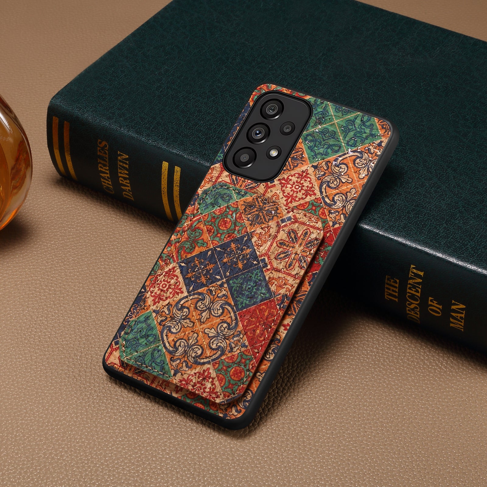 For Samsung Galaxy A53 5G Case Card Holder Flower Pattern Drop-proof Phone Cover