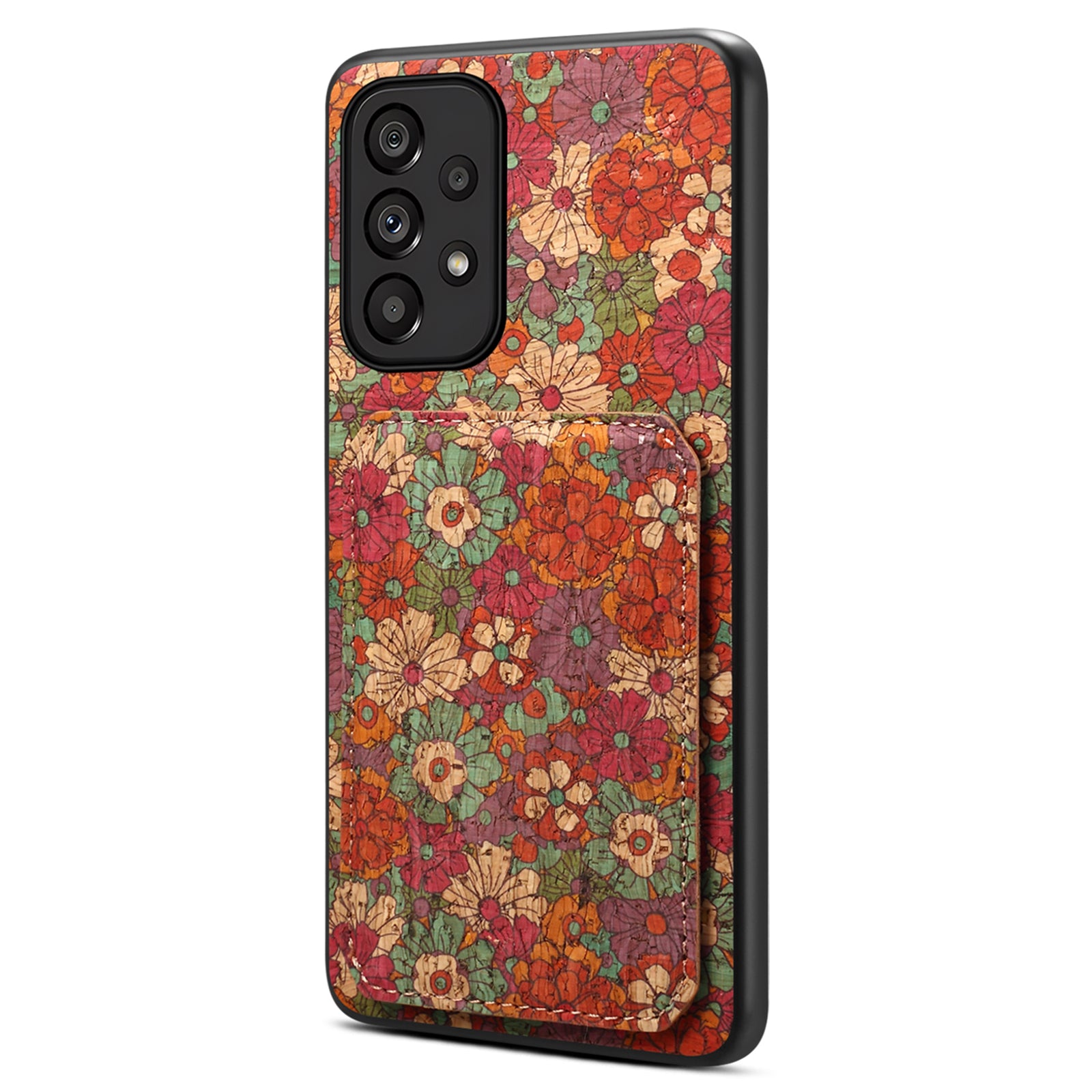 For Samsung Galaxy A53 5G Case Card Holder Flower Pattern Drop-proof Phone Cover