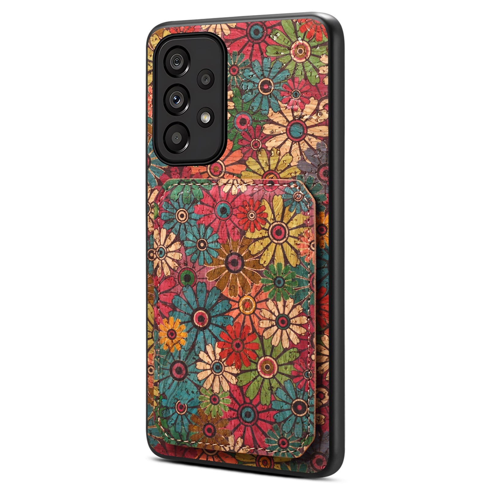 For Samsung Galaxy A53 5G Case Card Holder Flower Pattern Drop-proof Phone Cover