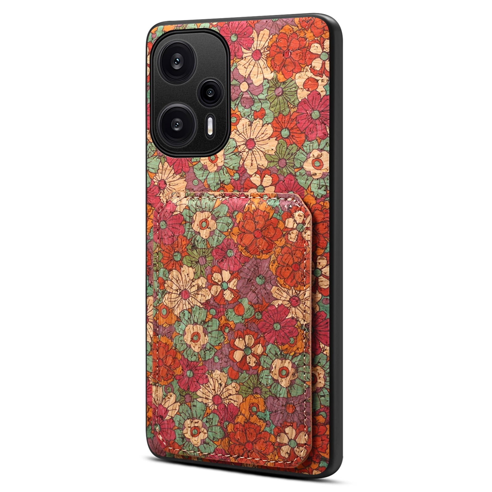 For Xiaomi Redmi Note 12 Turbo / Poco F5 5G Phone Case Flower Pattern Card Holder Cover