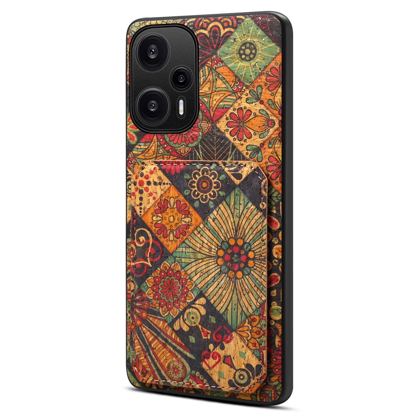 For Xiaomi Redmi Note 12 Turbo / Poco F5 5G Phone Case Flower Pattern Card Holder Cover