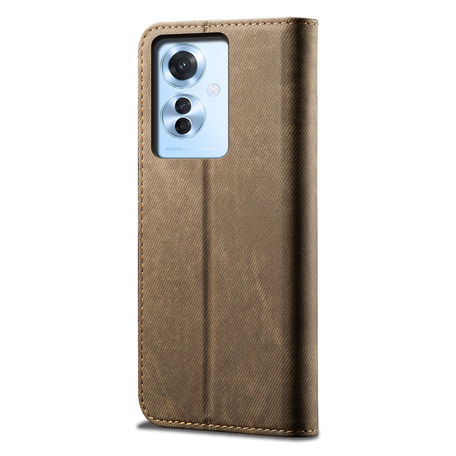 For Oppo Reno11 F 5G / F25 Pro 5G Magnetic Phone Case Jeans Cloth Texture Stand View Cover