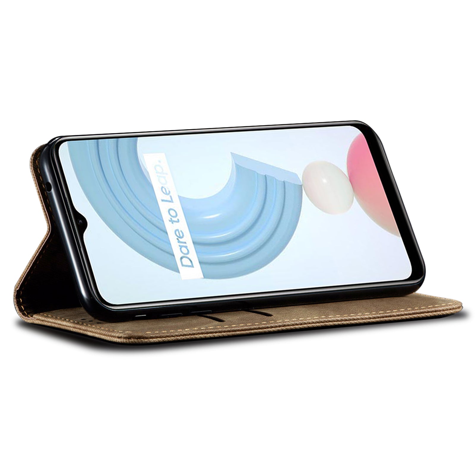 For Realme 12 Pro 5G / 12 Pro+ 5G Case Leather Jeans Cloth Texture Cell Phone Cover