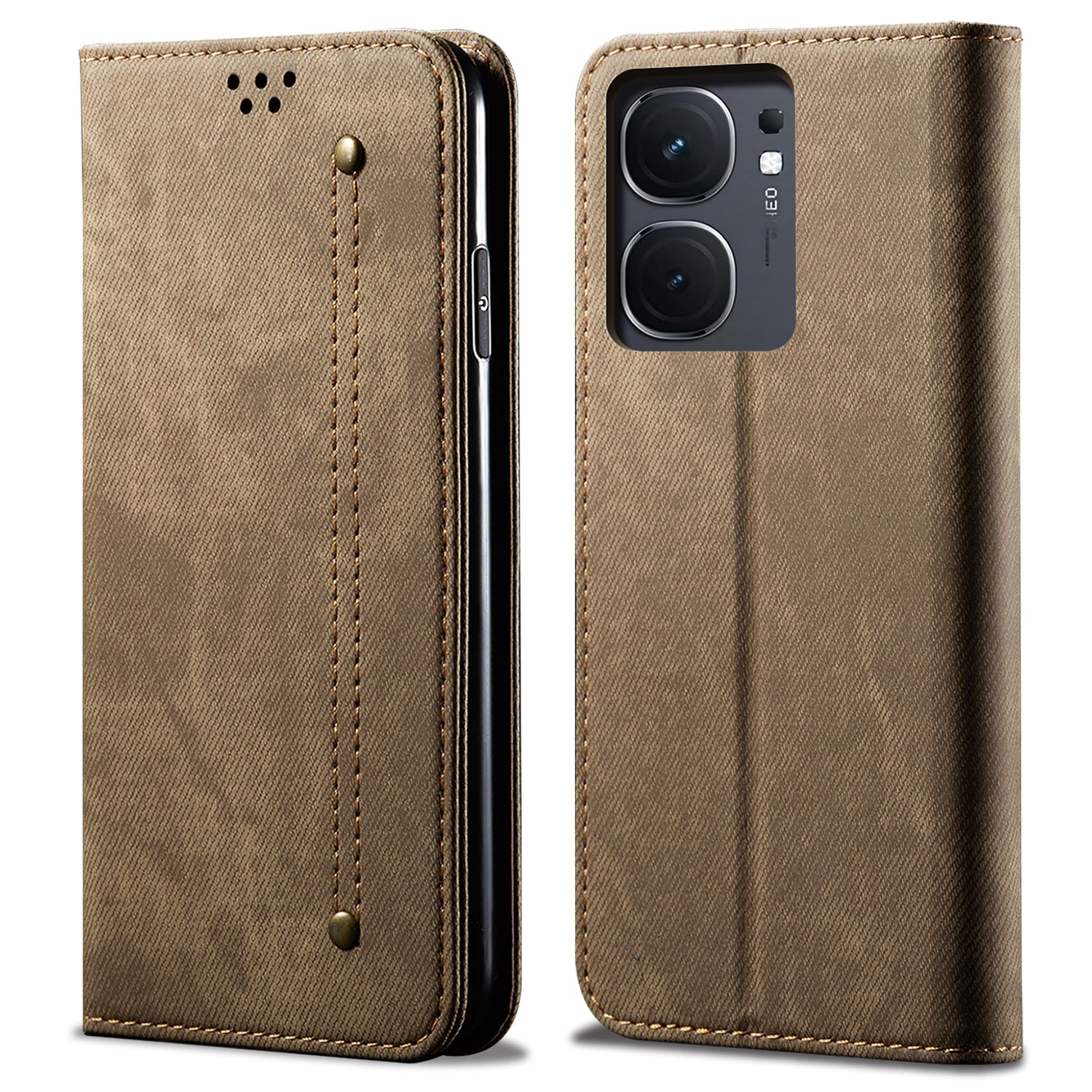 For vivo iQOO Neo9 5G / Neo9 Pro 5G Case Bump Proof Leather+TPU Stand View Phone Cover