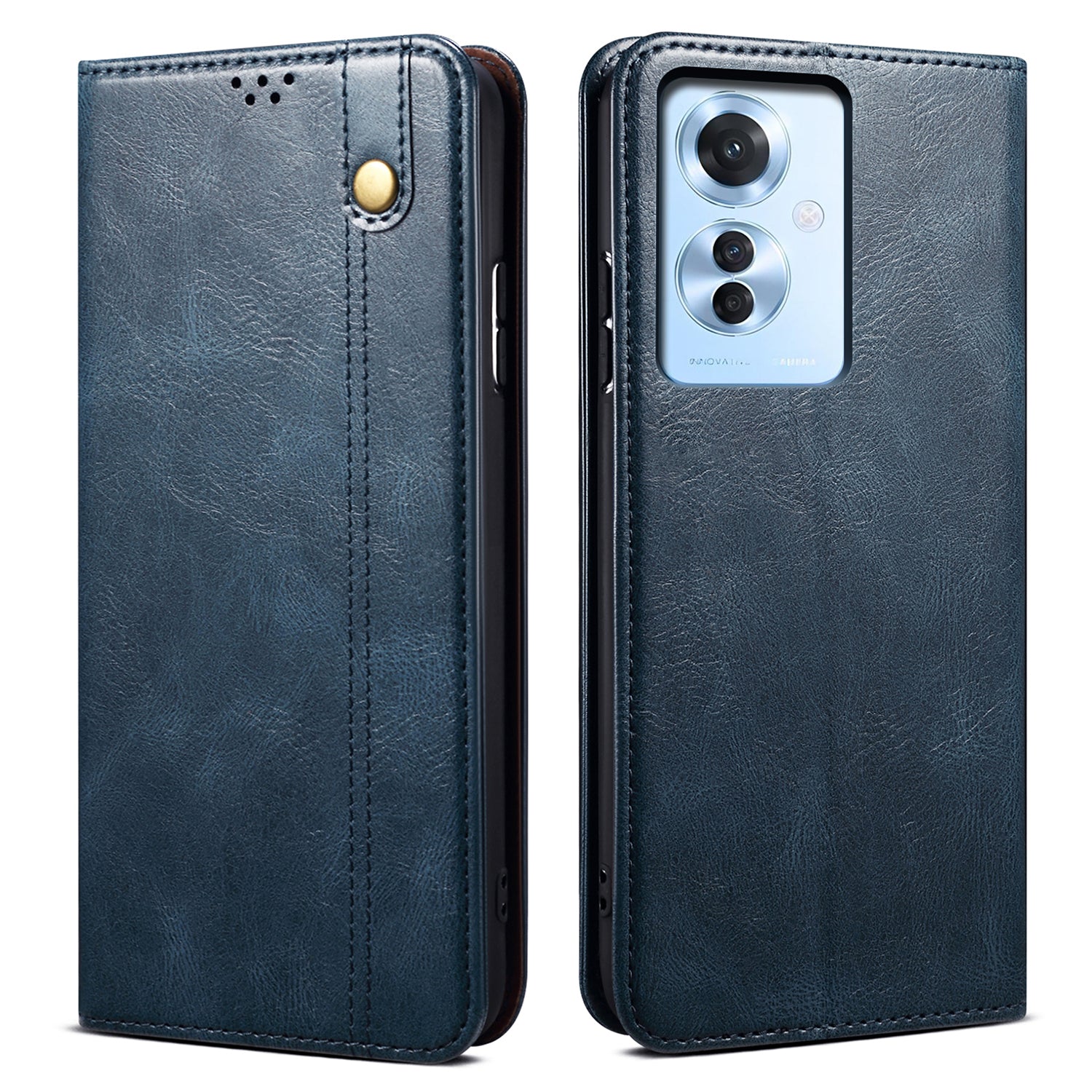 For Oppo Reno11 F 5G / F25 Pro 5G Case Waxy Crazy Horse Texture Card Holder Phone Cover
