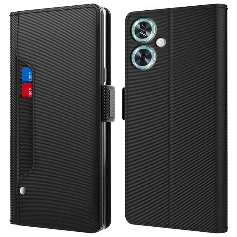 For OnePlus Nord N30 SE 5G Cover Phone Shell with Mirror PU+TPU Leather Card Holder
