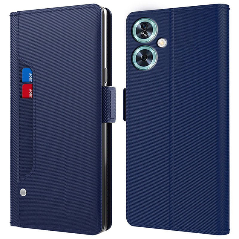 For OnePlus Nord N30 SE 5G Cover Phone Shell with Mirror PU+TPU Leather Card Holder