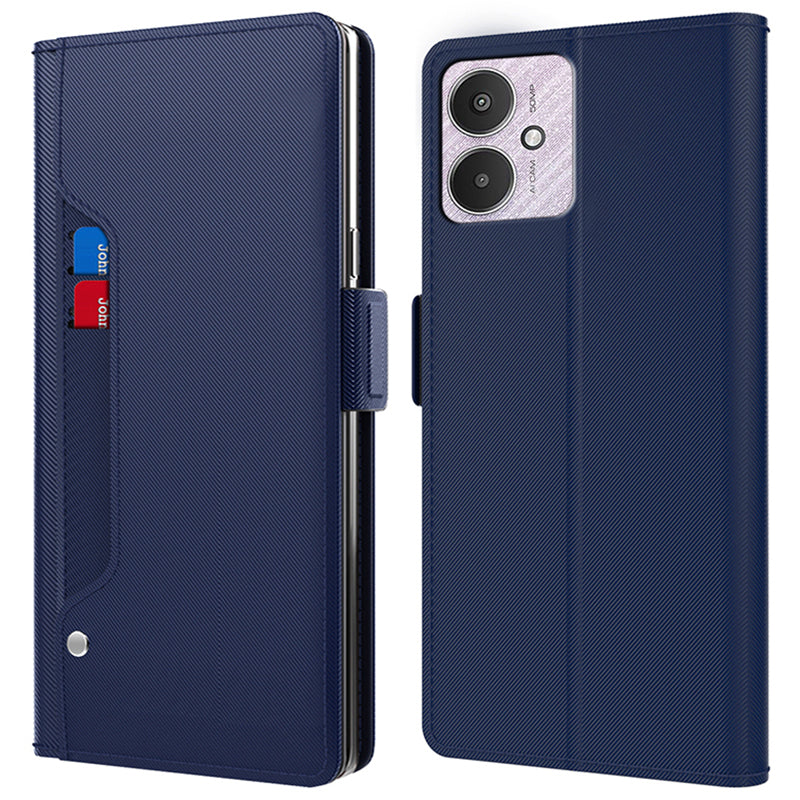 For Xiaomi Redmi 13C 5G Case Stand PU Leather Phone Cover with Mirror