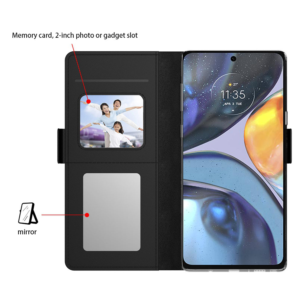 For Motorola Moto G04 4G Leather Case Shockproof Flip Phone Cover with Mirror
