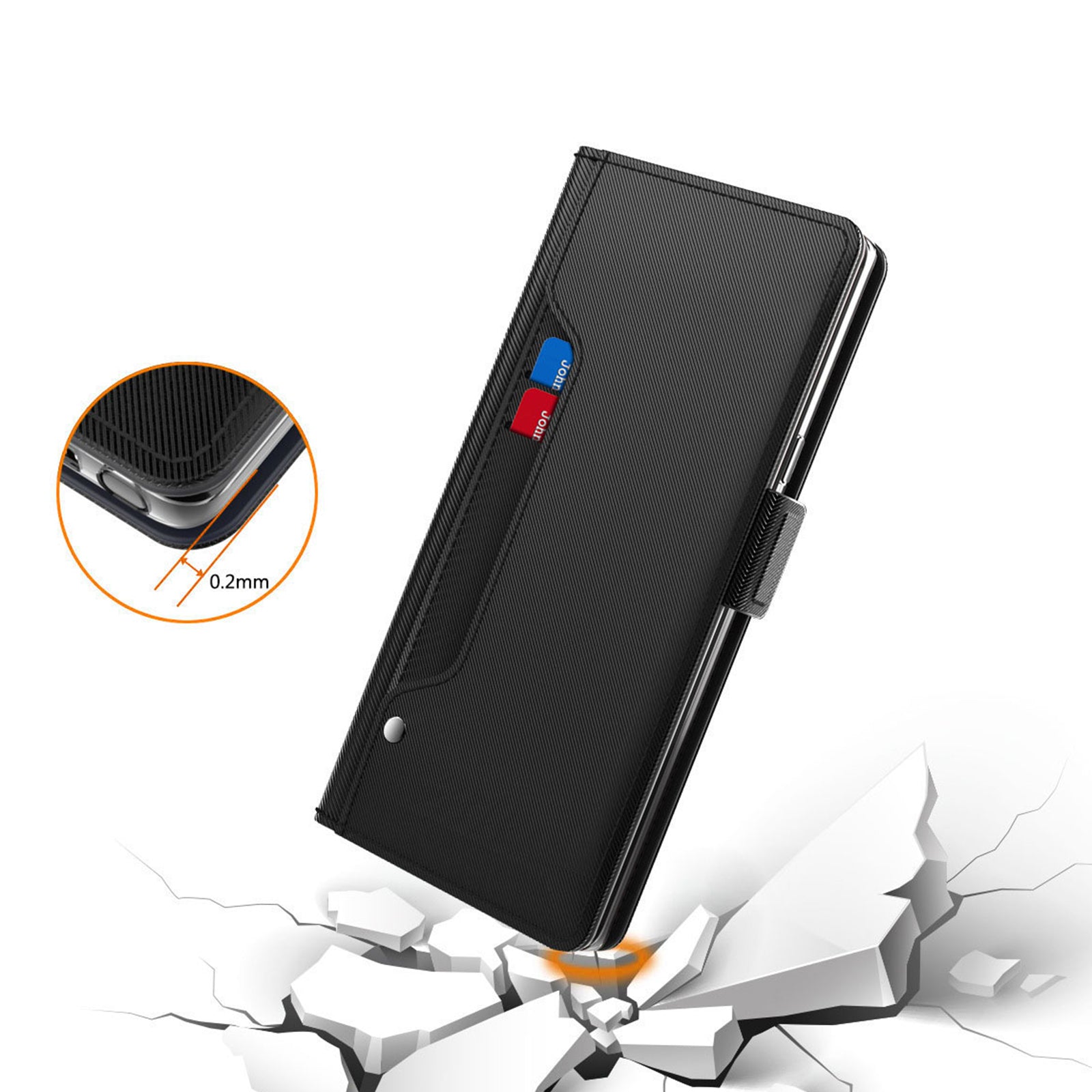 For Motorola Moto G04 4G Leather Case Shockproof Flip Phone Cover with Mirror