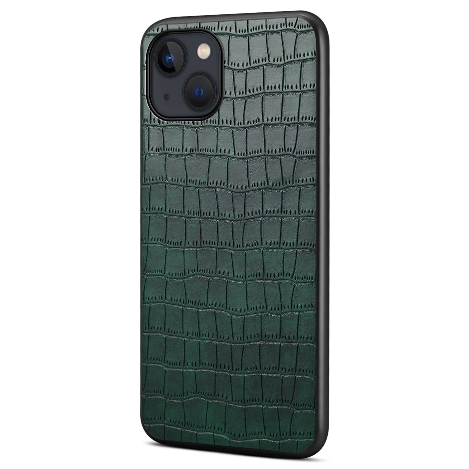 For iPhone 14 Plus Cell Phone Cases Crocodile Textured Leather+PC+TPU Cover