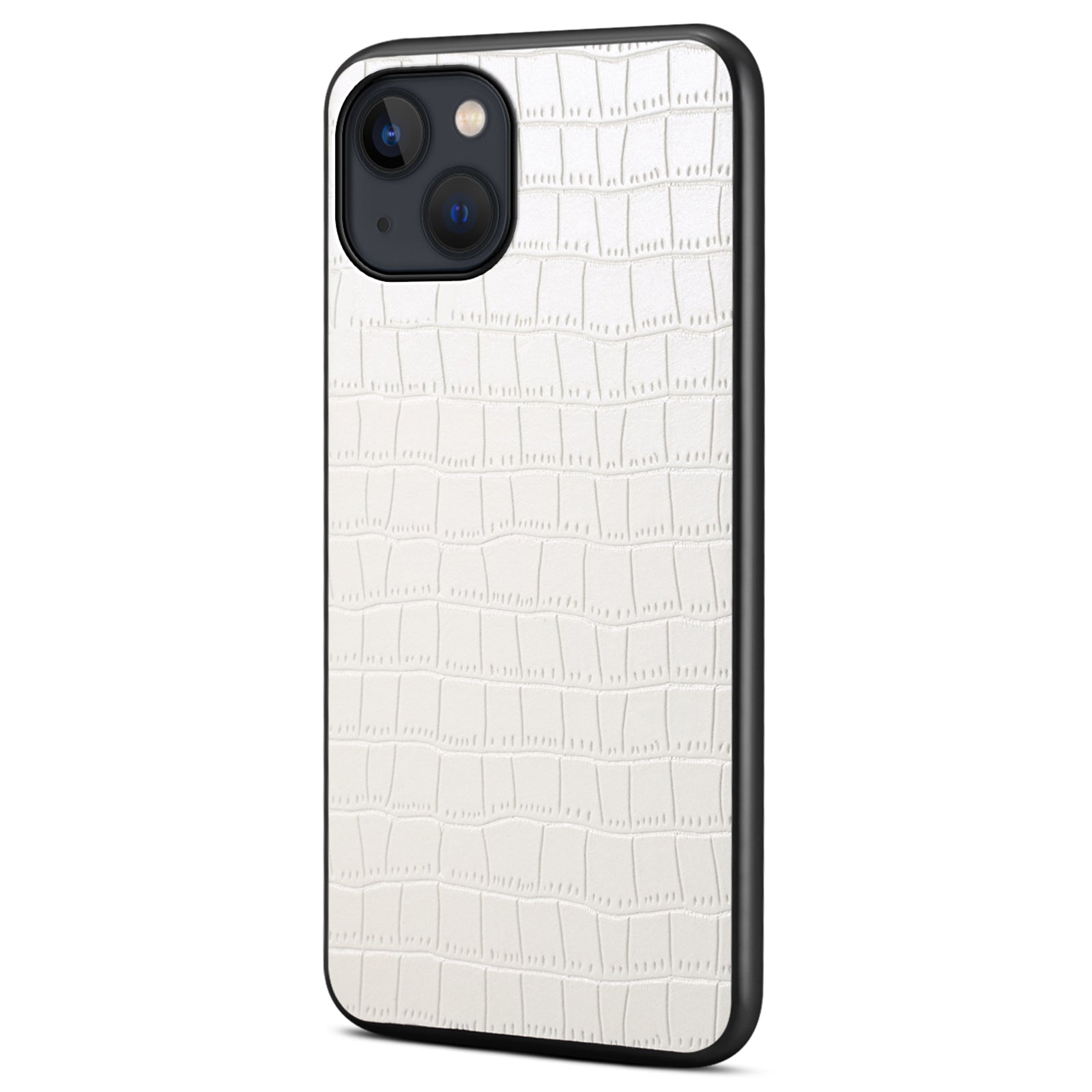 For iPhone 14 Plus Cell Phone Cases Crocodile Textured Leather+PC+TPU Cover