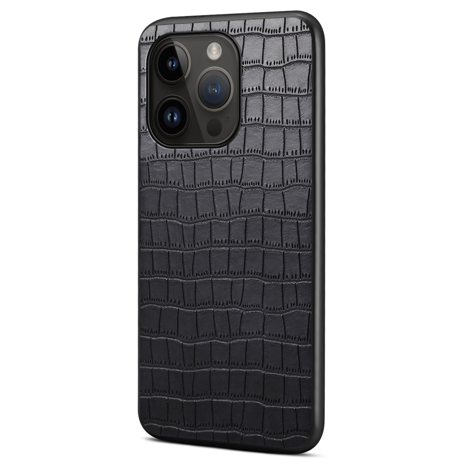 For iPhone 14 Pro Cell Phone Cases Leather+PC+TPU Bump Proof Cover with Crocodile Texture