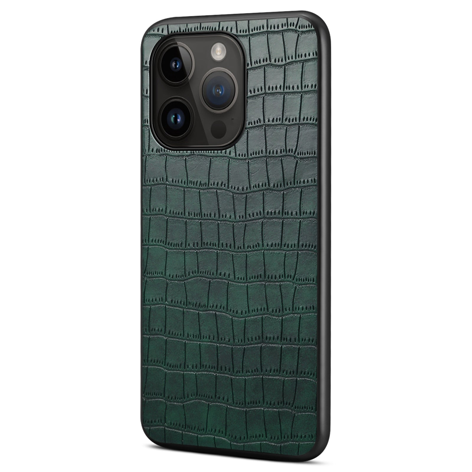 For iPhone 14 Pro Cell Phone Cases Leather+PC+TPU Bump Proof Cover with Crocodile Texture