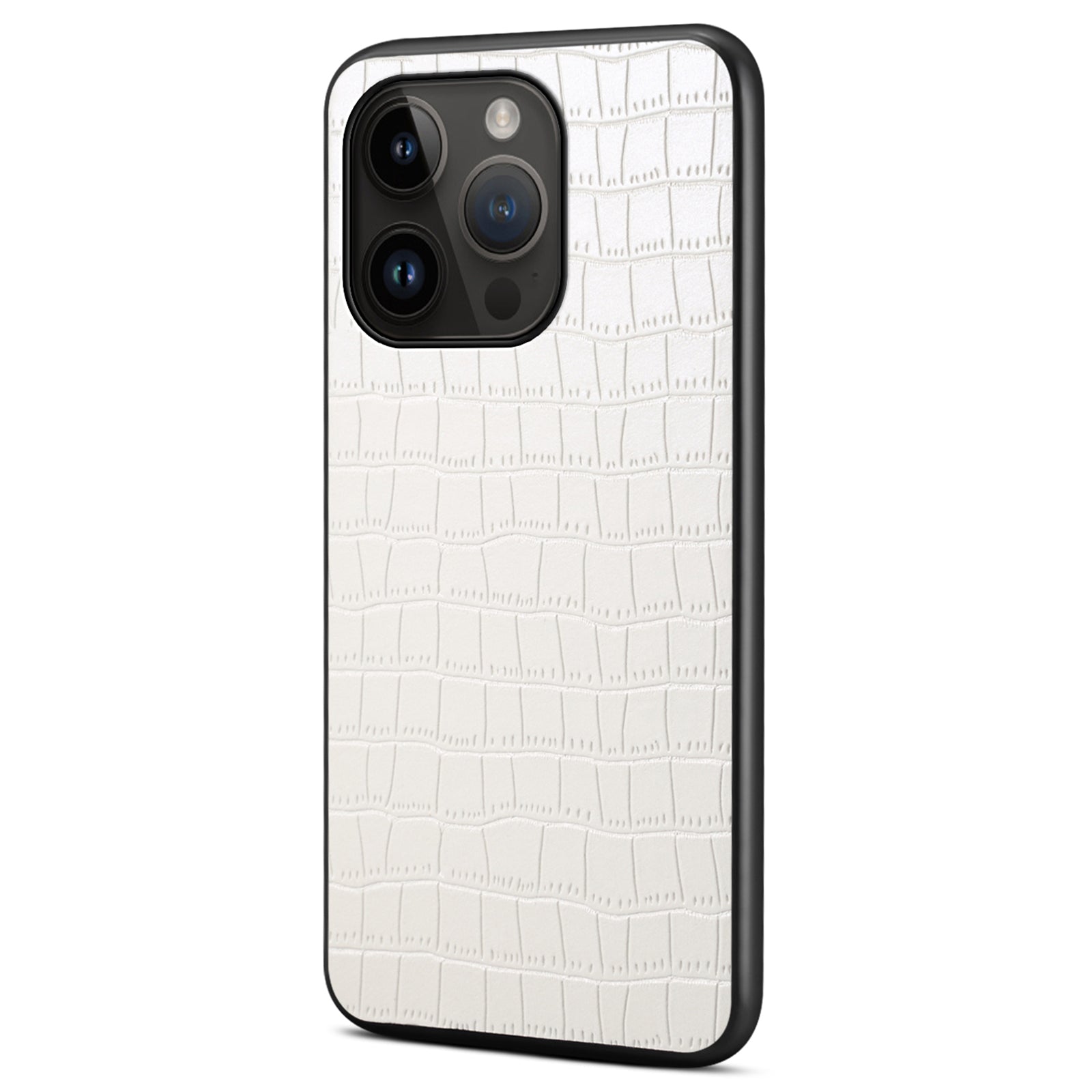 For iPhone 14 Pro Cell Phone Cases Leather+PC+TPU Bump Proof Cover with Crocodile Texture