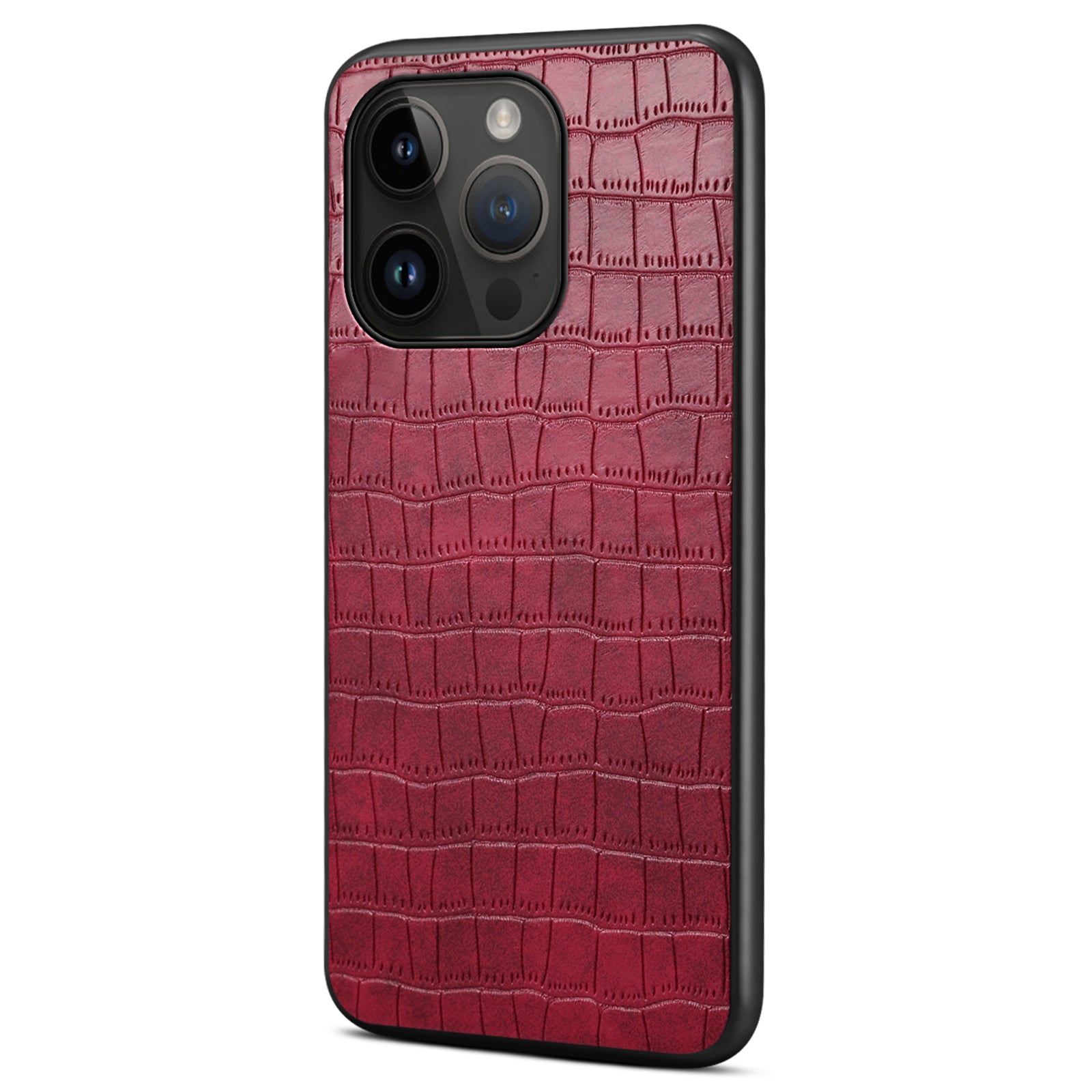 For iPhone 14 Pro Cell Phone Cases Leather+PC+TPU Bump Proof Cover with Crocodile Texture