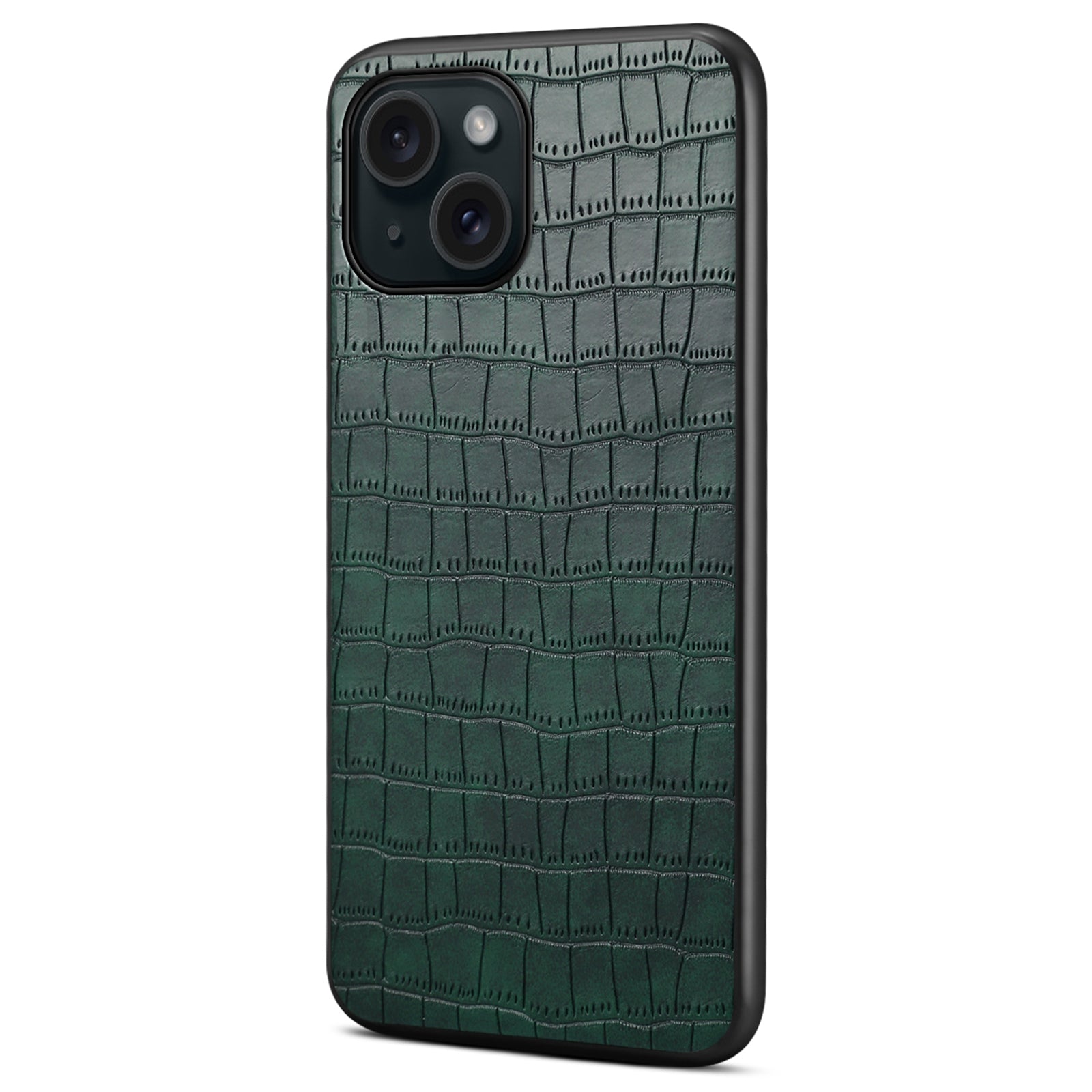 For iPhone 15 Plus Cases Leather Coated PC+TPU Drop-resistant Phone Back Shell