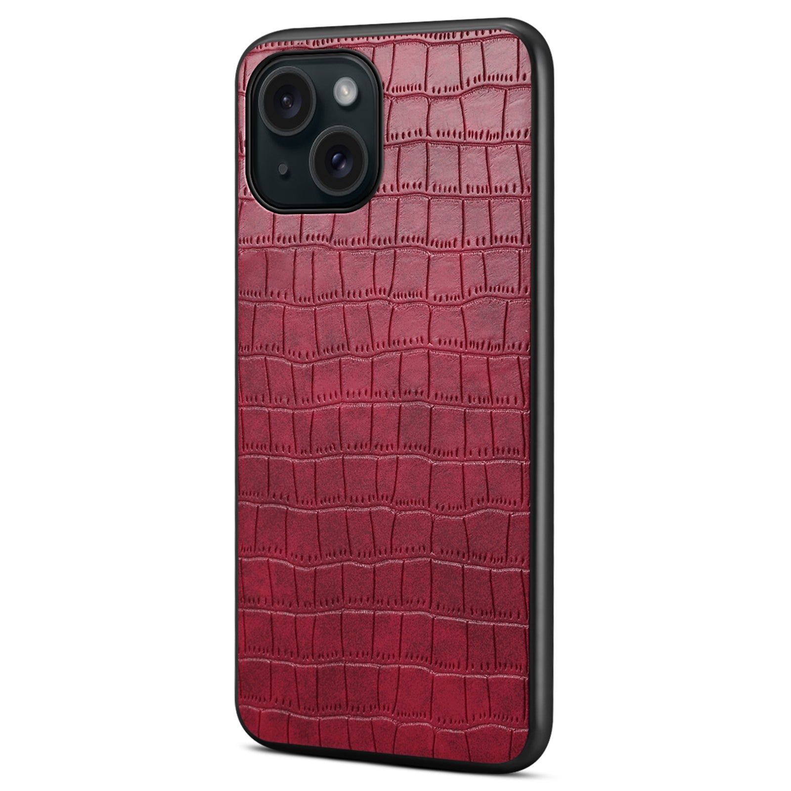 For iPhone 15 Plus Cases Leather Coated PC+TPU Drop-resistant Phone Back Shell