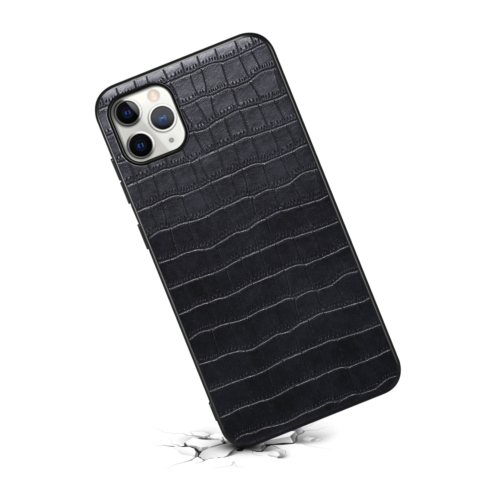 For iPhone 11 Pro Max Case Crocodile Textured Anti-dust PU Leather+PC+TPU Phone Protector