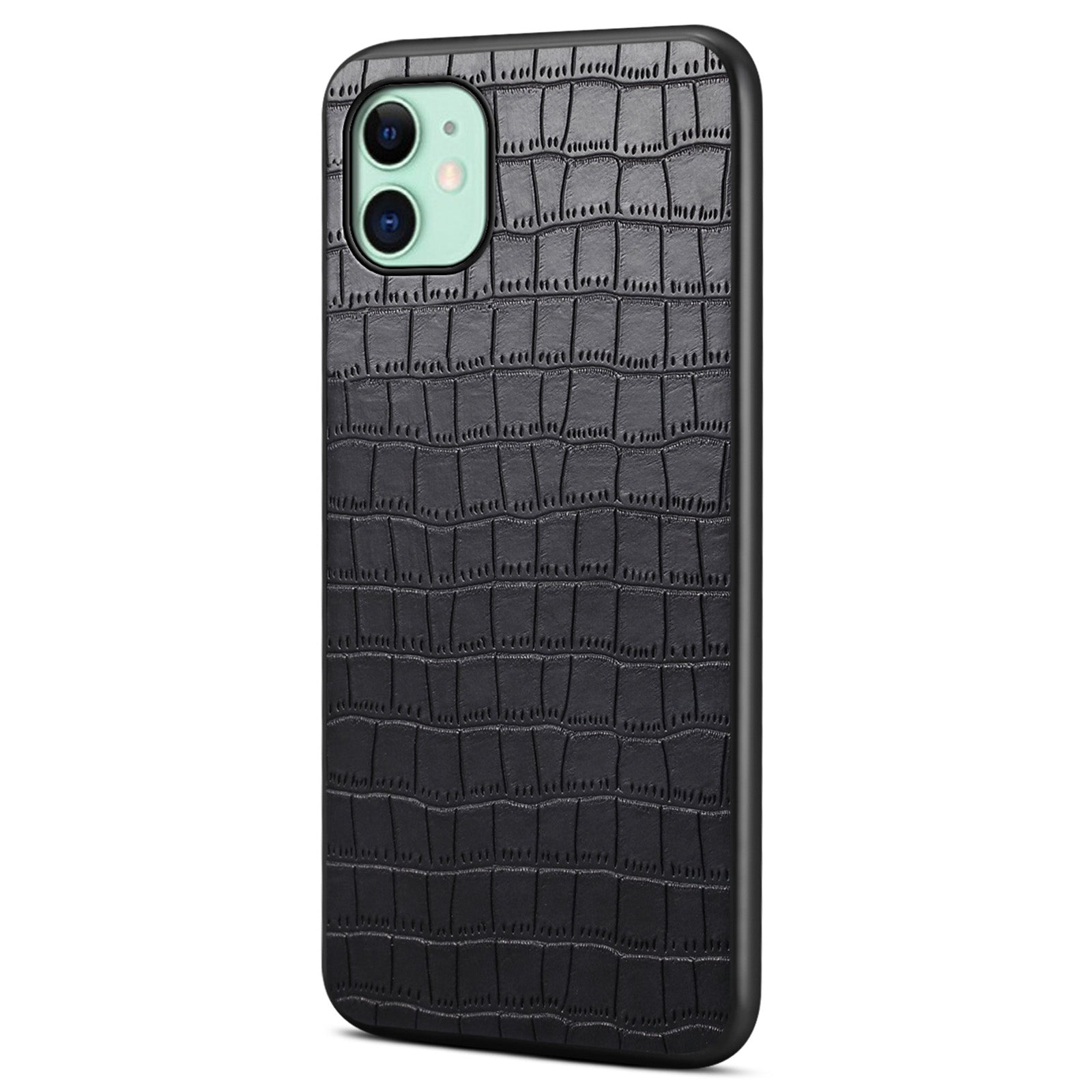 For iPhone 11 Shockproof Case PU+PC+TPU Phone Cover with Crocodile Texture