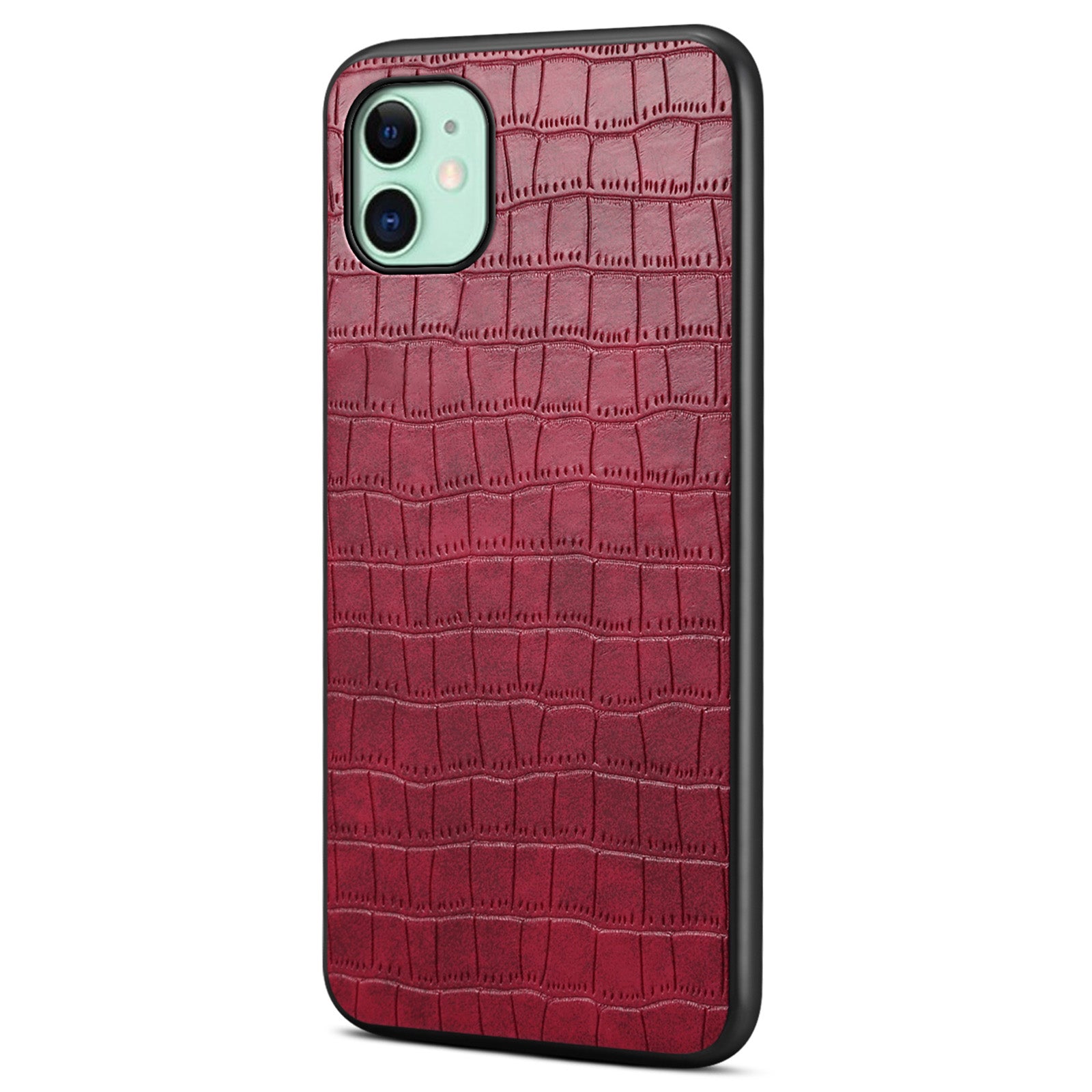 For iPhone 11 Shockproof Case PU+PC+TPU Phone Cover with Crocodile Texture