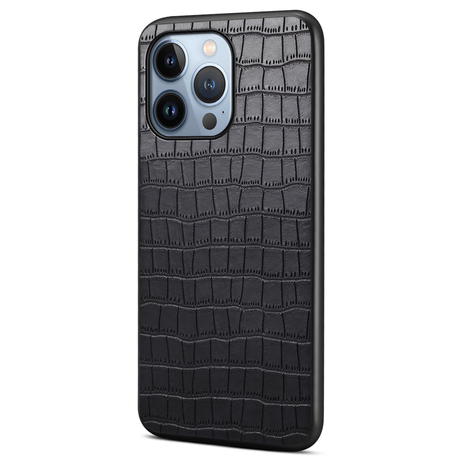 For iPhone 13 Pro 6.1 inch Case Crocodile Texture PU Leather Coated PC+TPU Drop-resistant Protective Cover