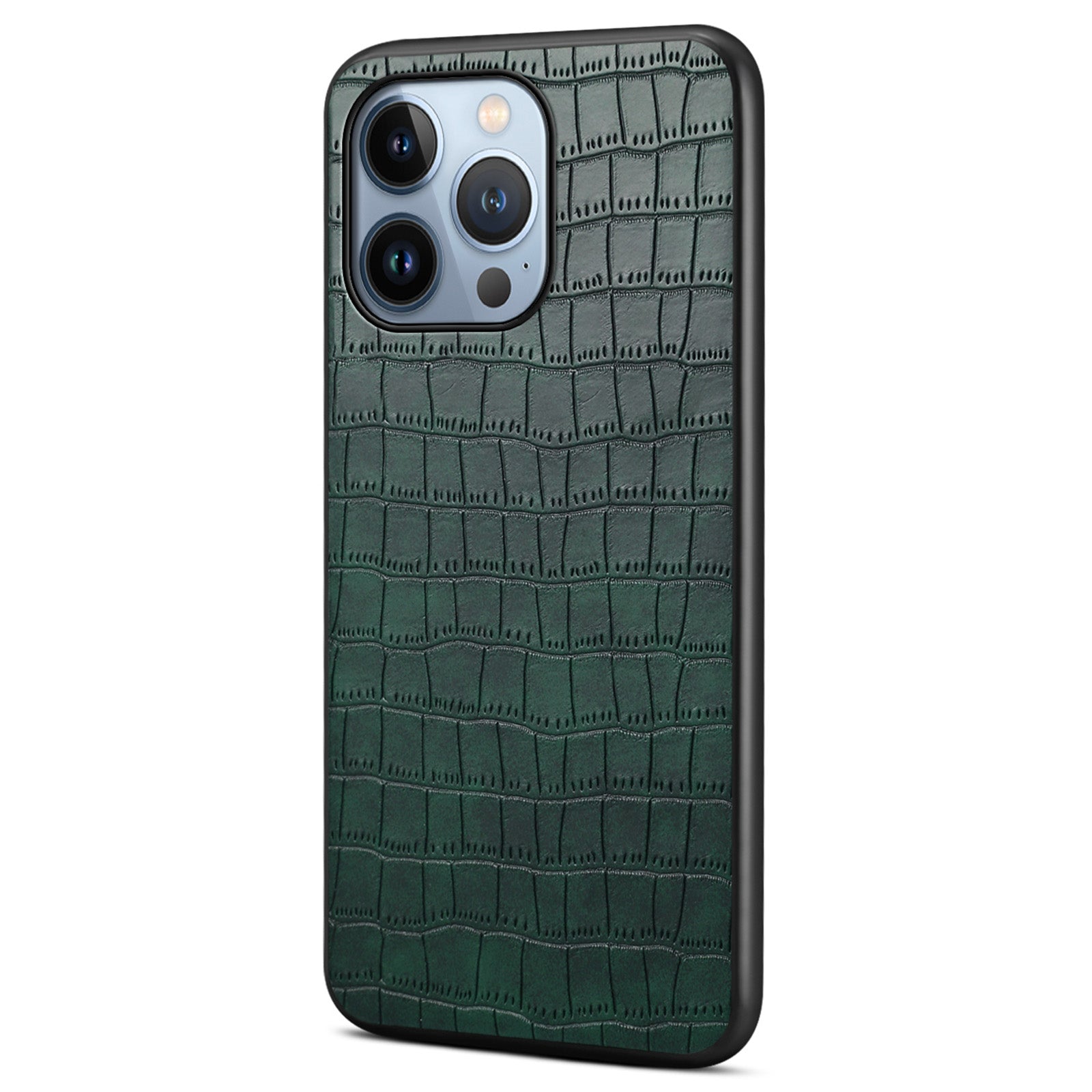 For iPhone 13 Pro 6.1 inch Case Crocodile Texture PU Leather Coated PC+TPU Drop-resistant Protective Cover
