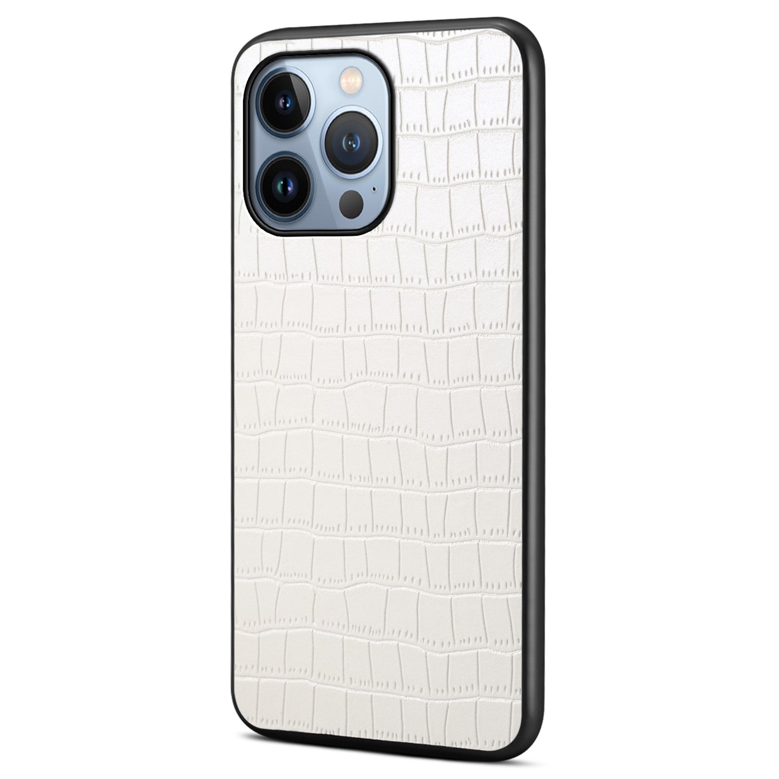 For iPhone 13 Pro 6.1 inch Case Crocodile Texture PU Leather Coated PC+TPU Drop-resistant Protective Cover